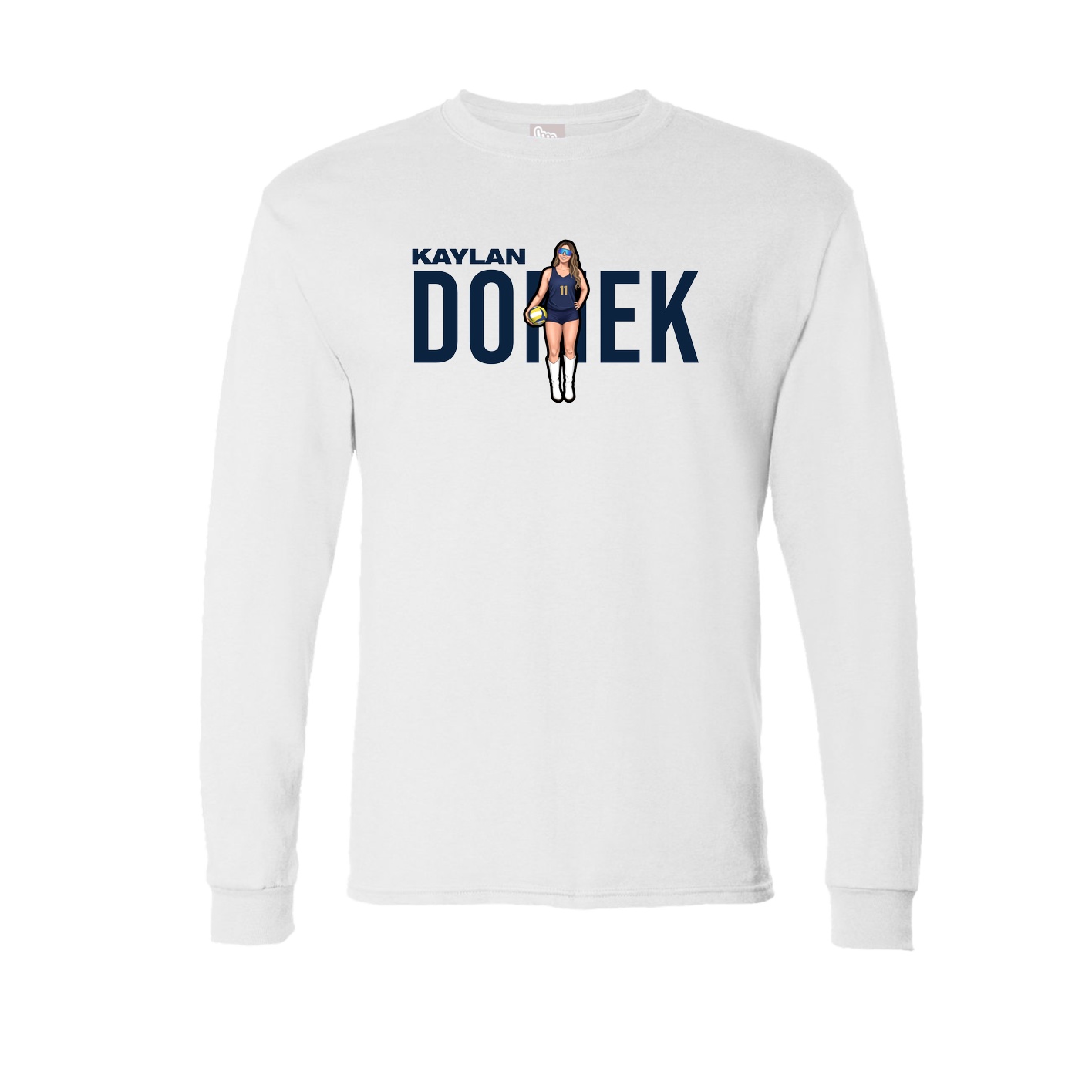 Long Sleeve Tee — Player Name in White
