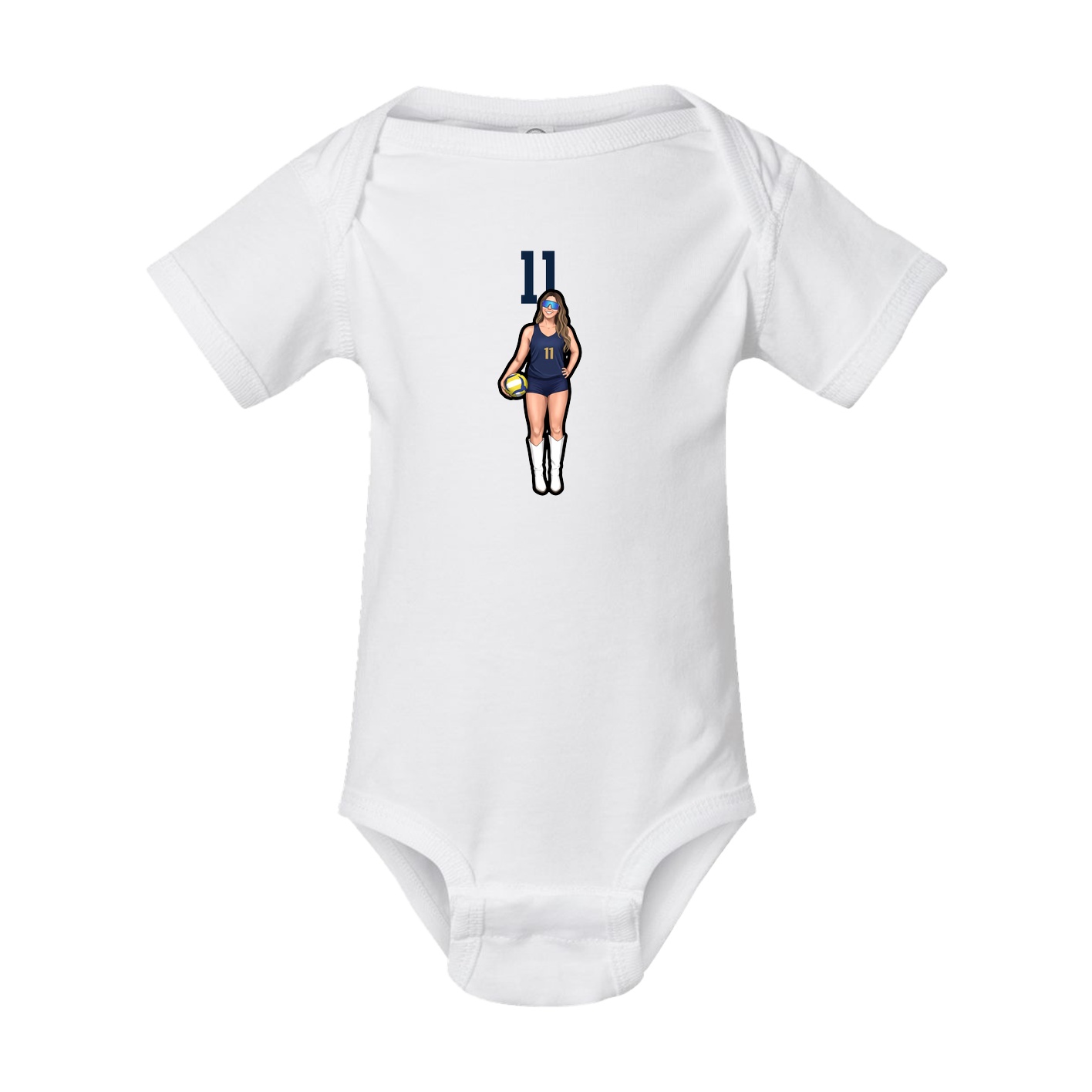 Baby Onesie — Number Top in White