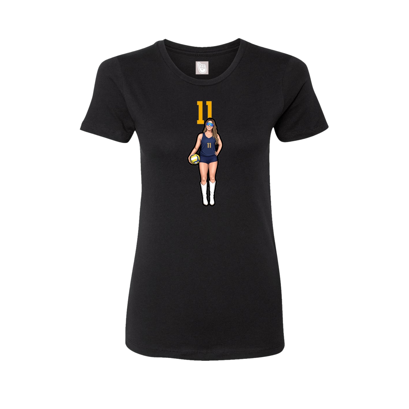 Womens Tee — Number Top in Black