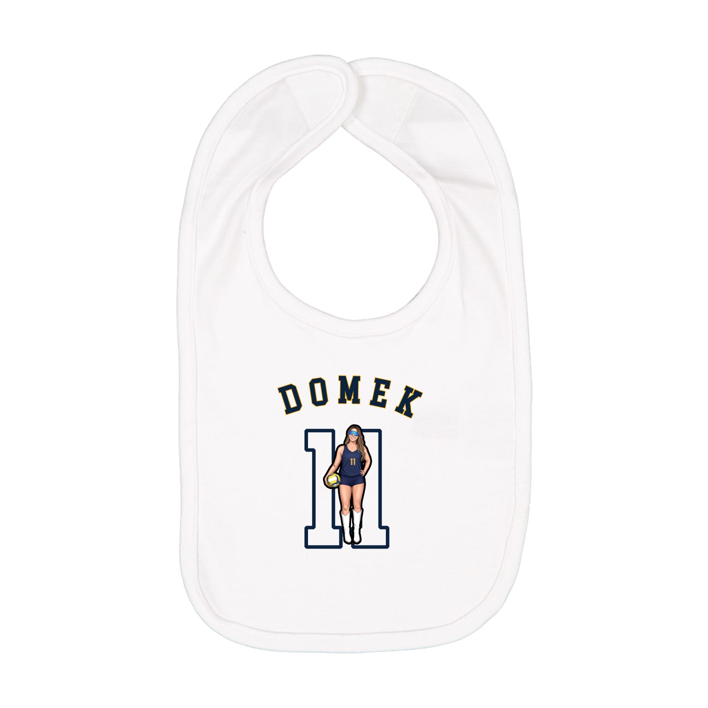 Infant Bib — Shirsey Arch in White