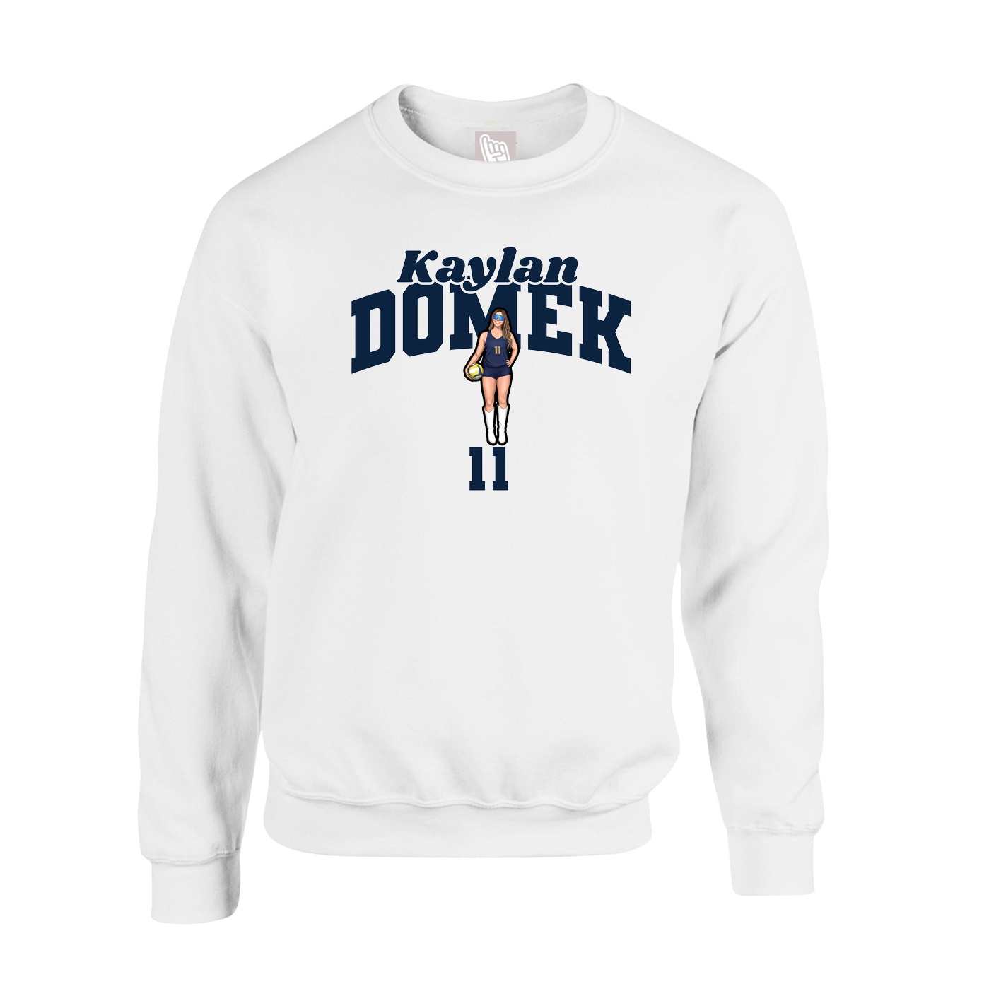 Fleece Crew — Signature Arch in White