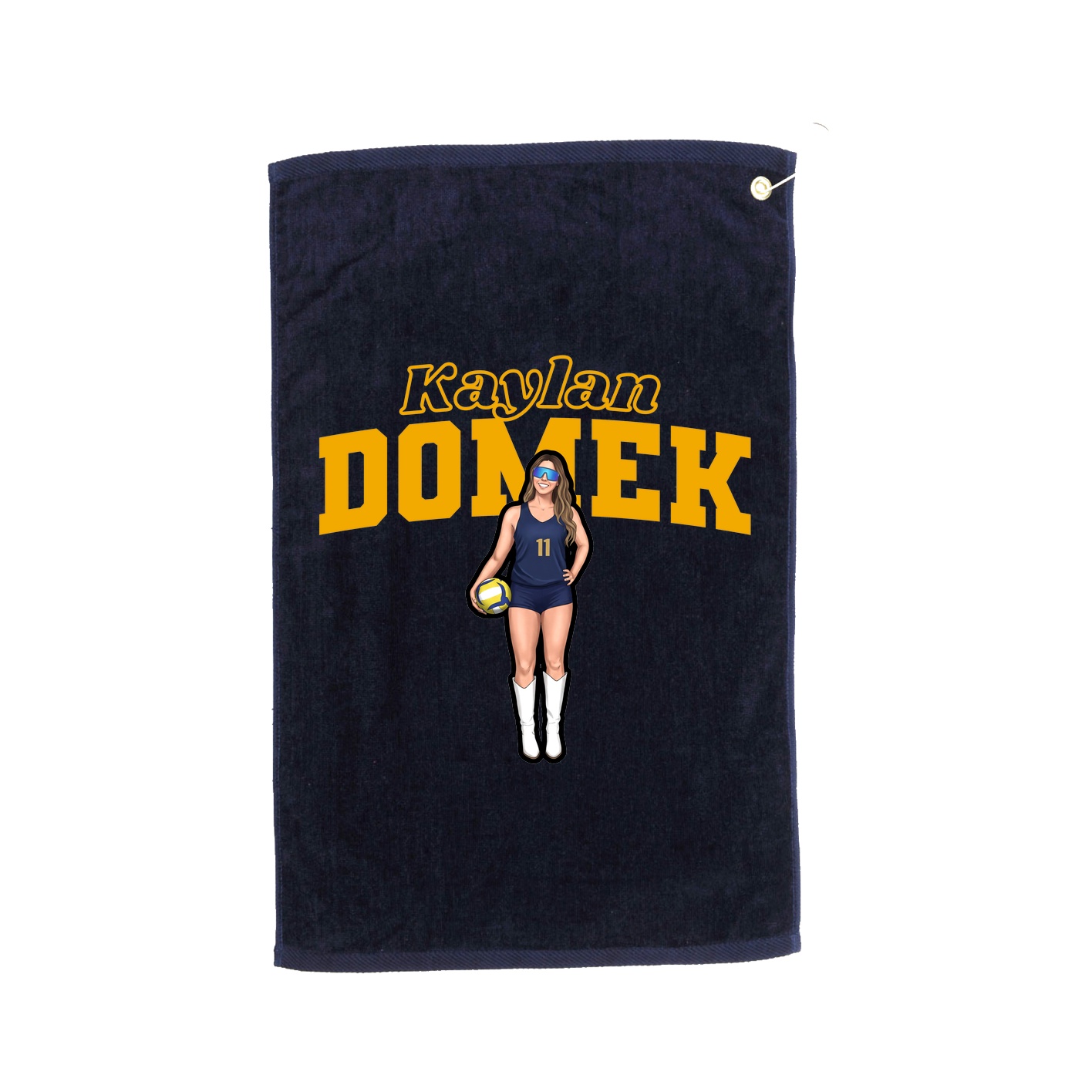 Golf Towel — Name Arch in Navy