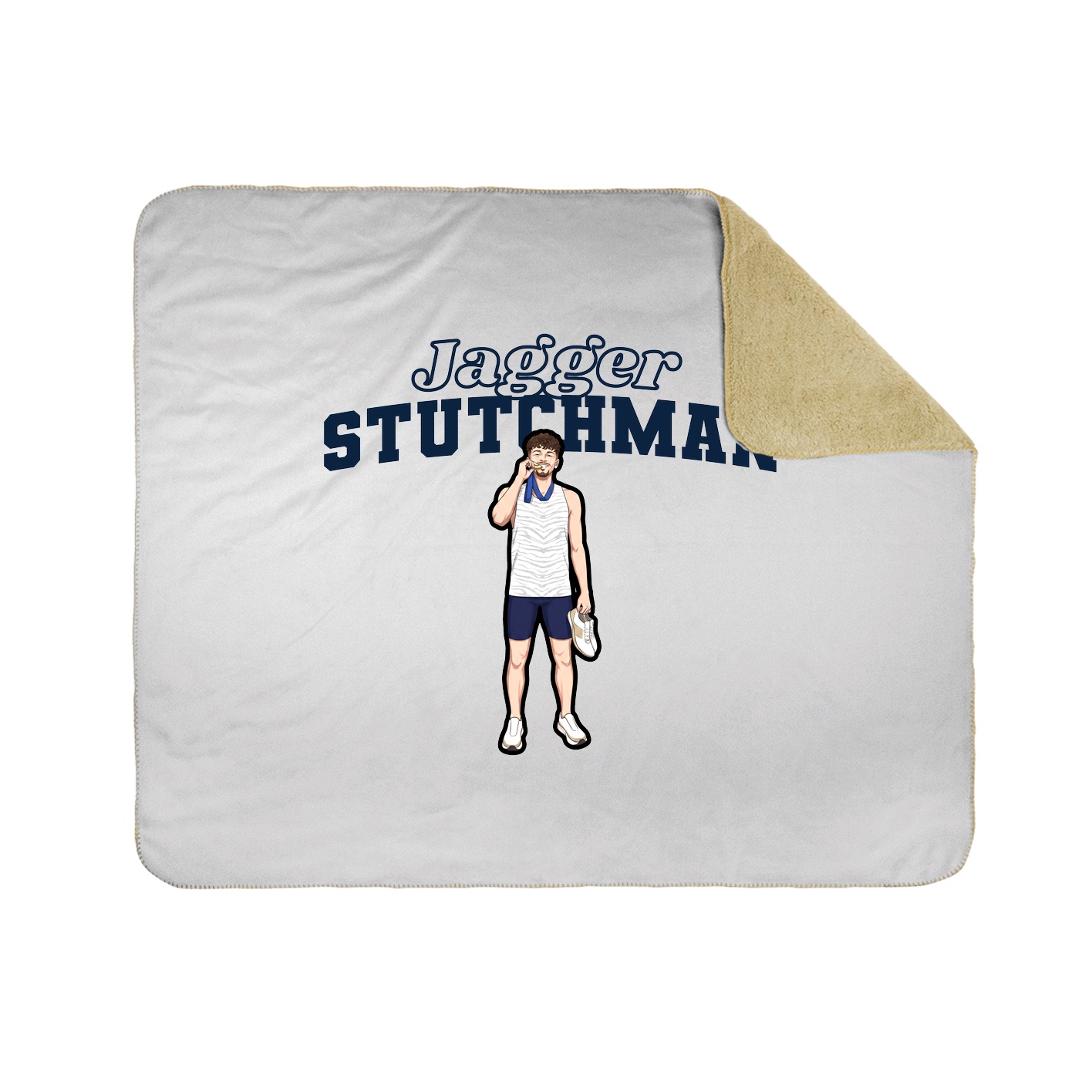 Throw Blanket — Name Arch in White