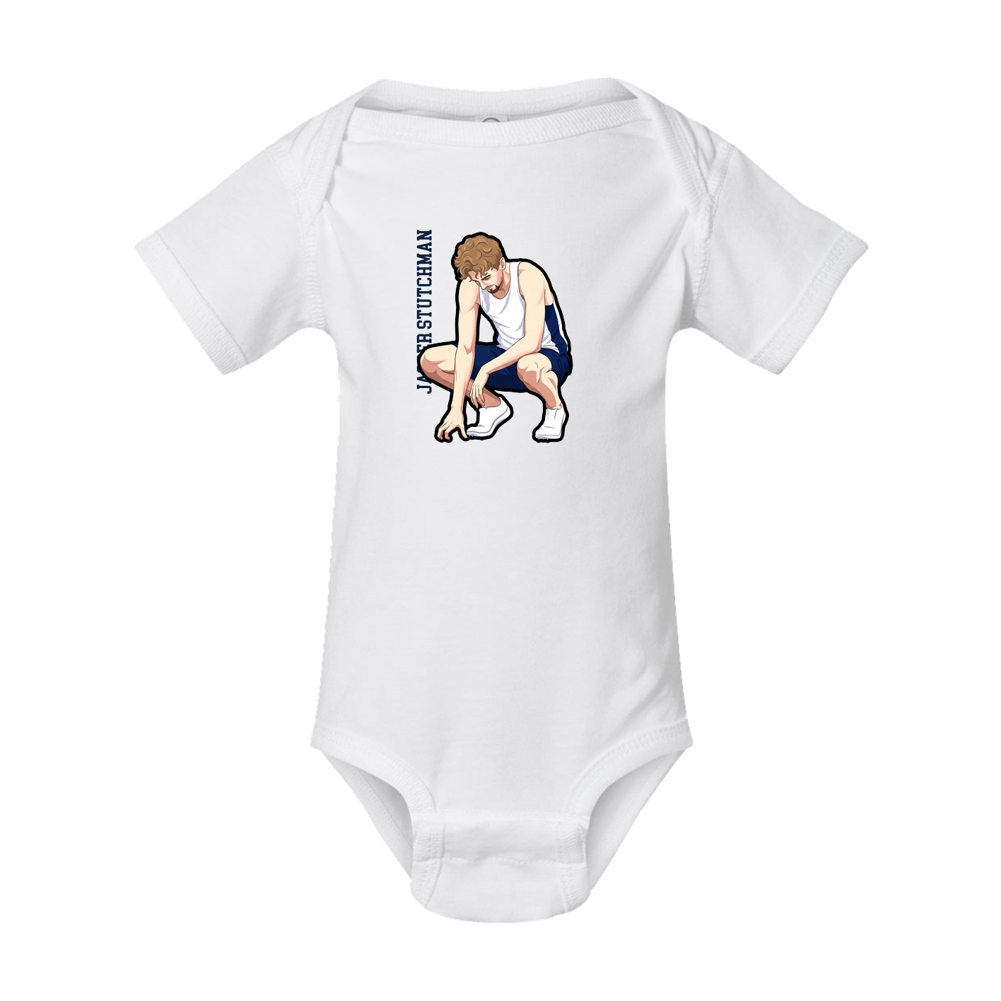 Baby Onesie — Name Vertical in White