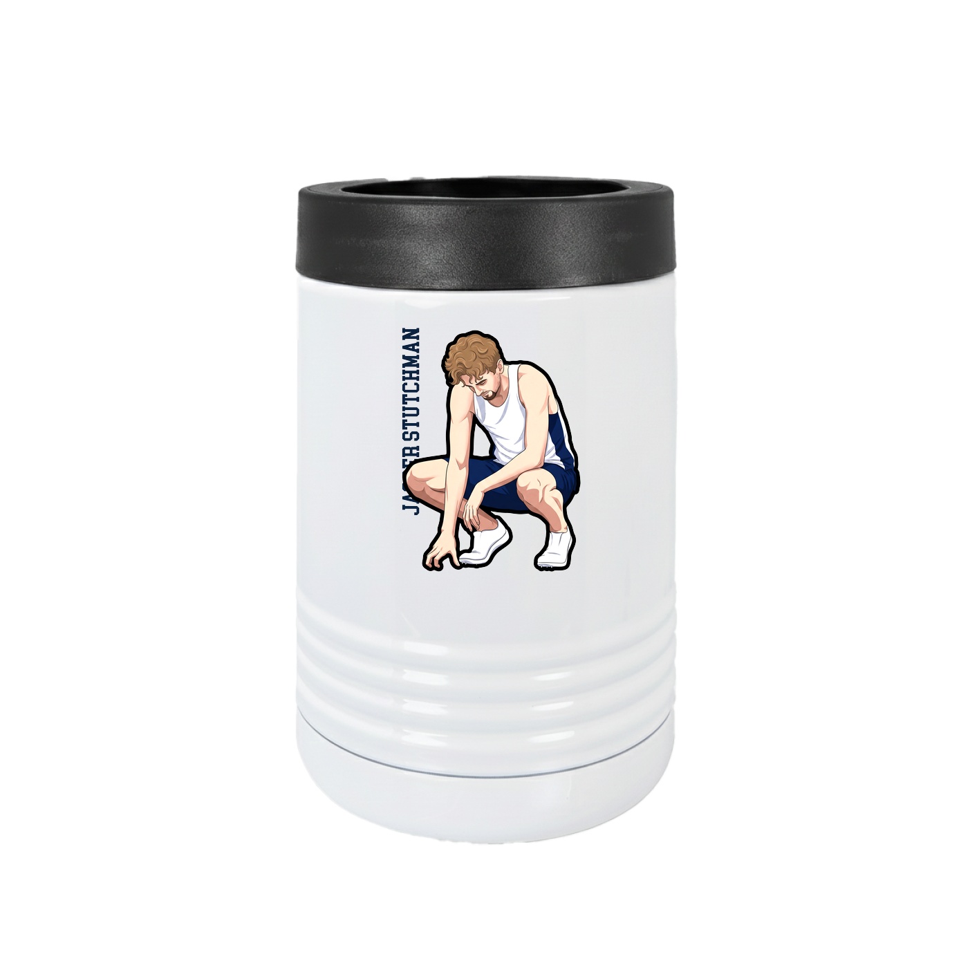 Beverage Holder — Name Vertical in White