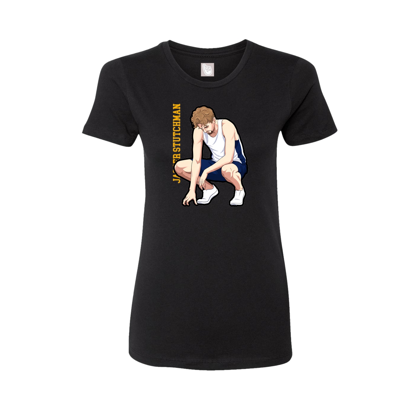 Womens Tee — Name Vertical in Black