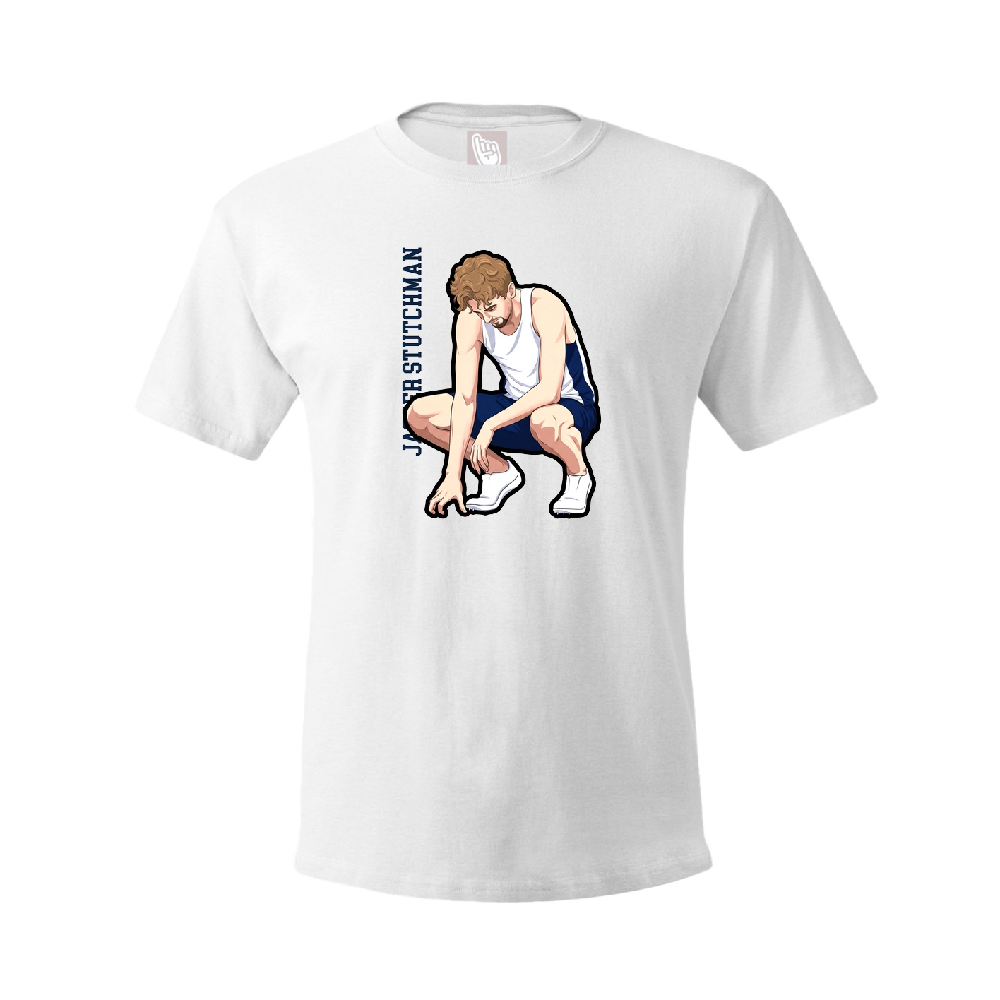 Youth Tee — Name Vertical in White