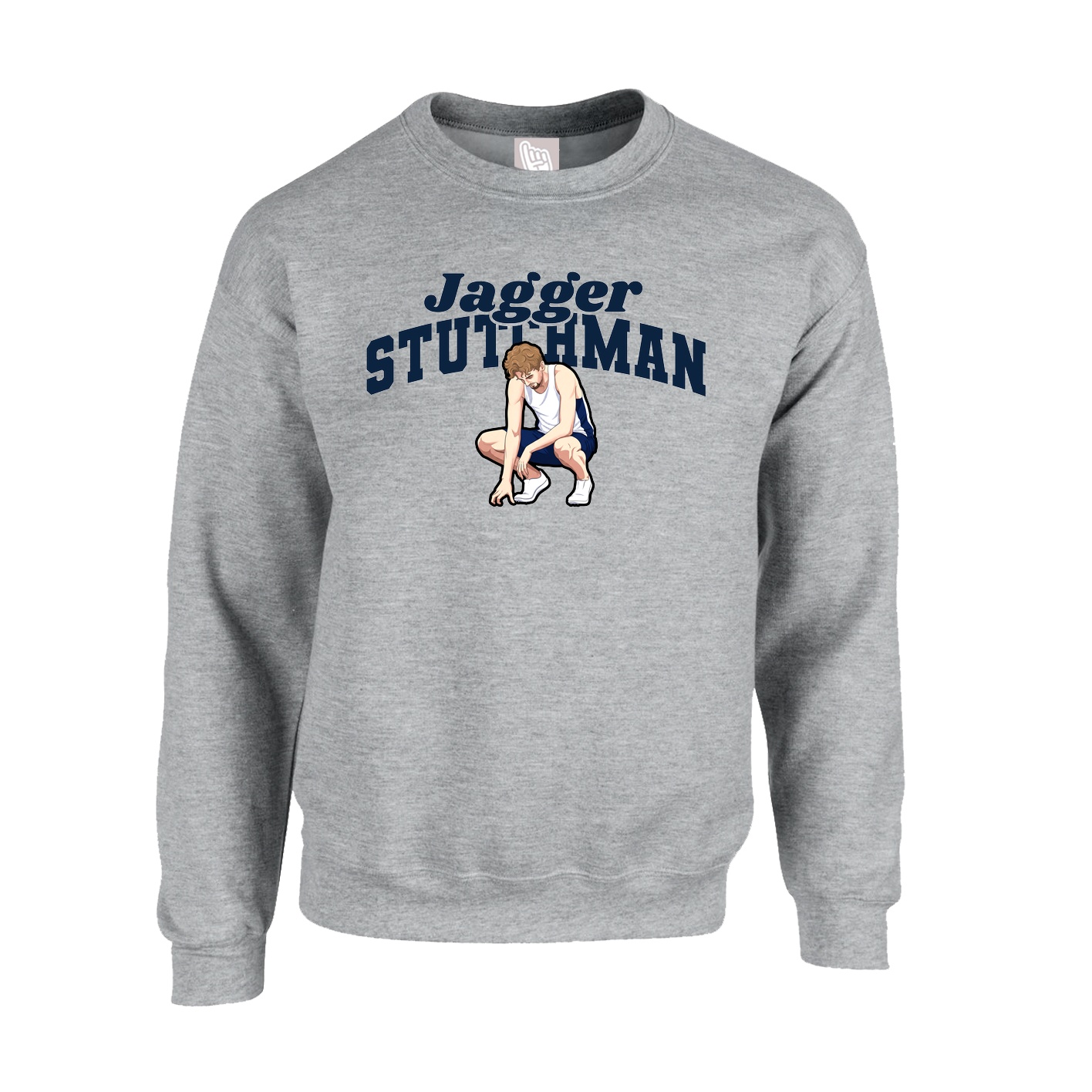 Fleece Crew — Signature Arch in Grey