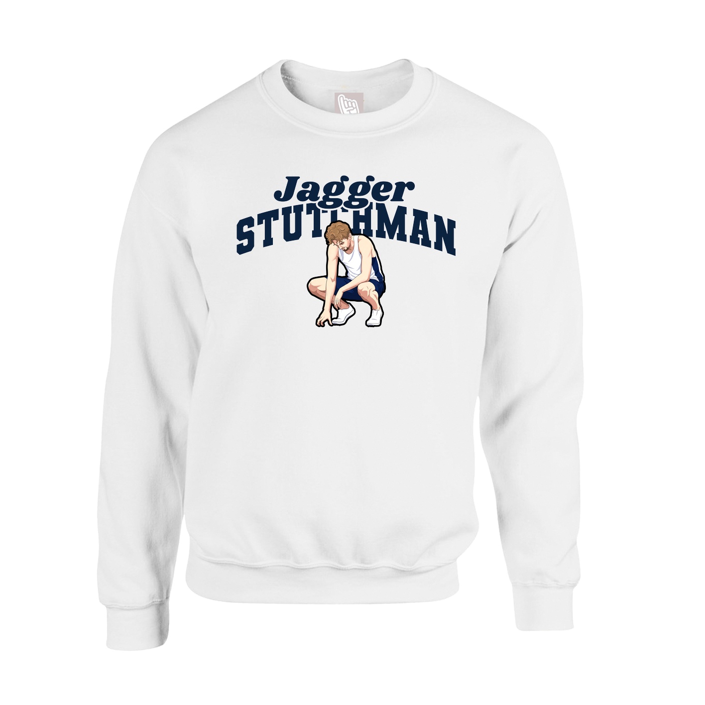 Fleece Crew — Signature Arch in White