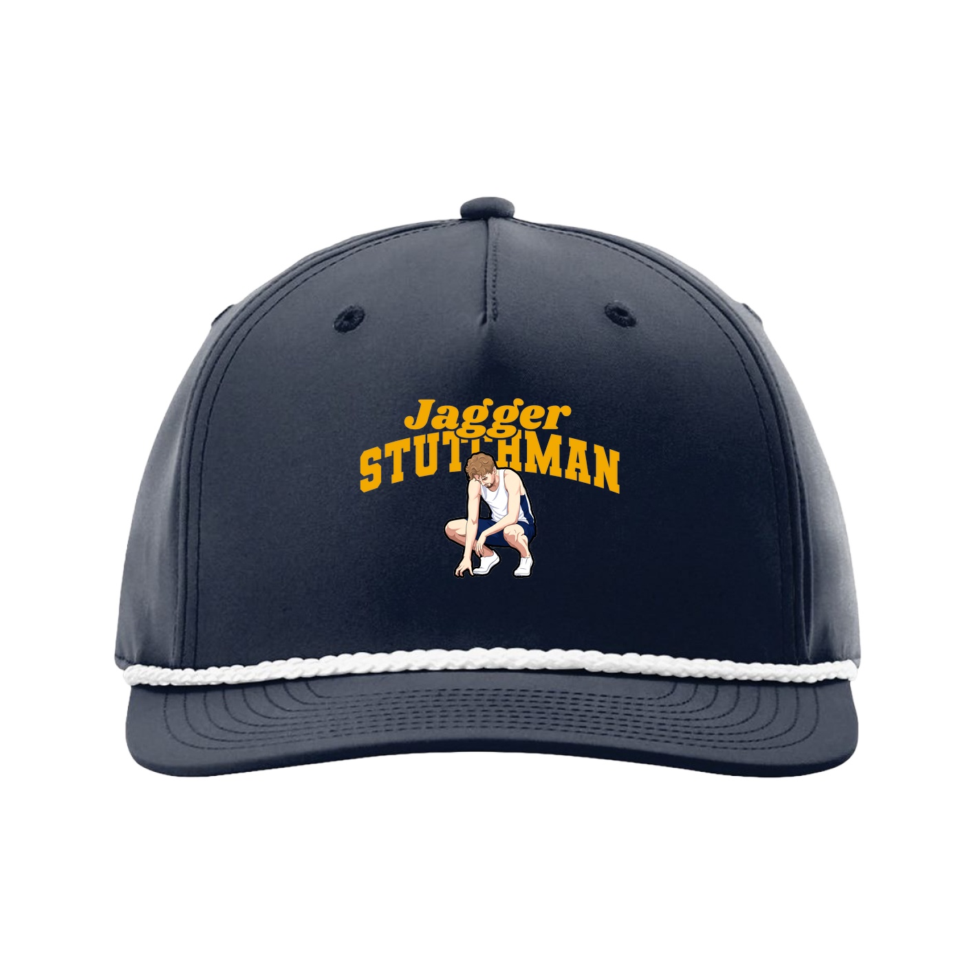 Five-Panel Classic Rope Cap — Signature Arch in Navy