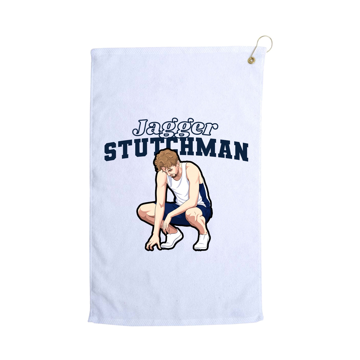 Golf Towel — Name Arch in White