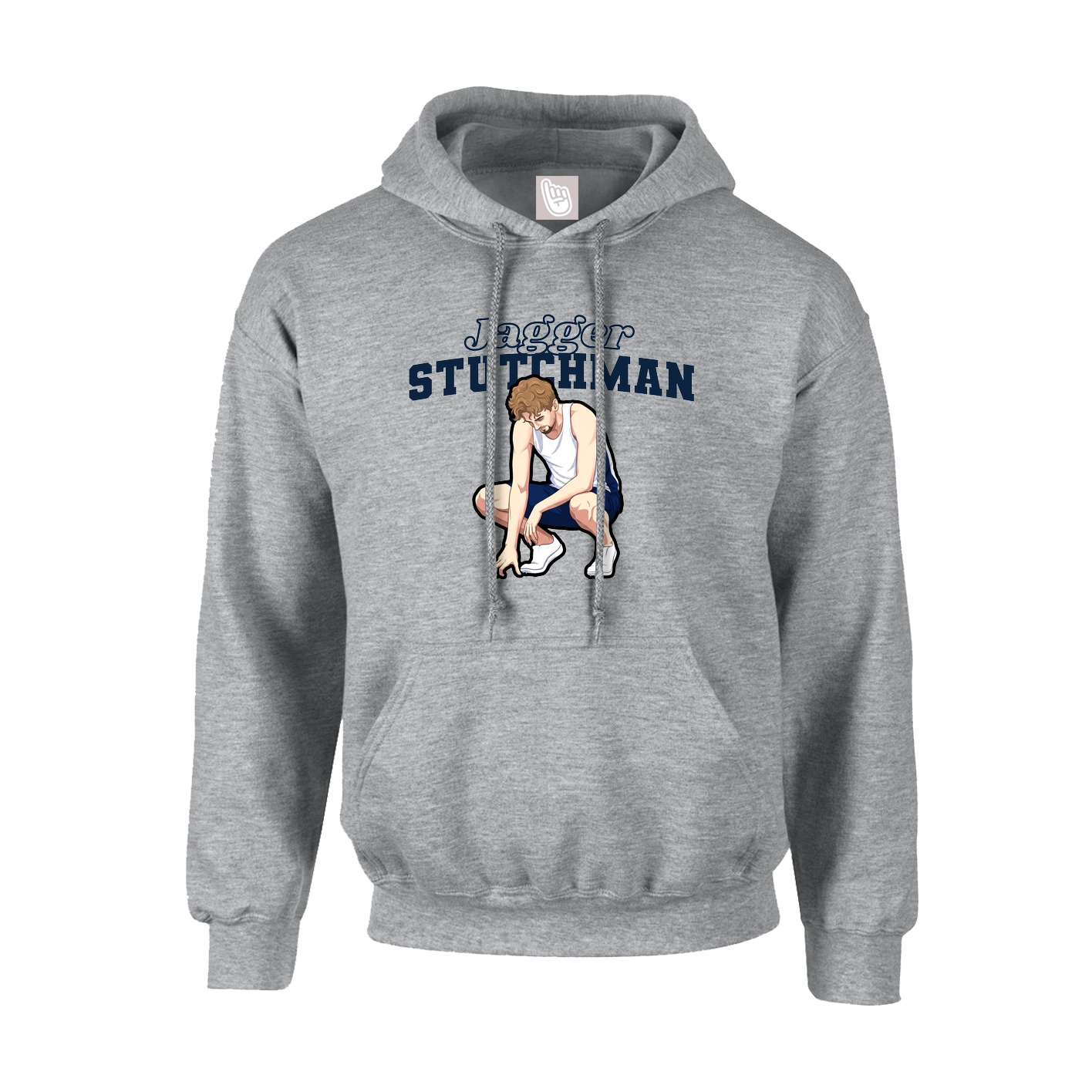 Youth Hoodie — Name Arch in Grey