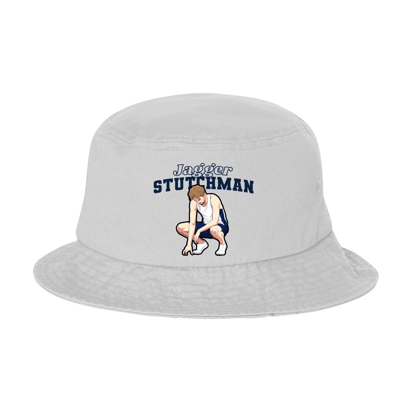 Bucket Cap — Name Arch in White