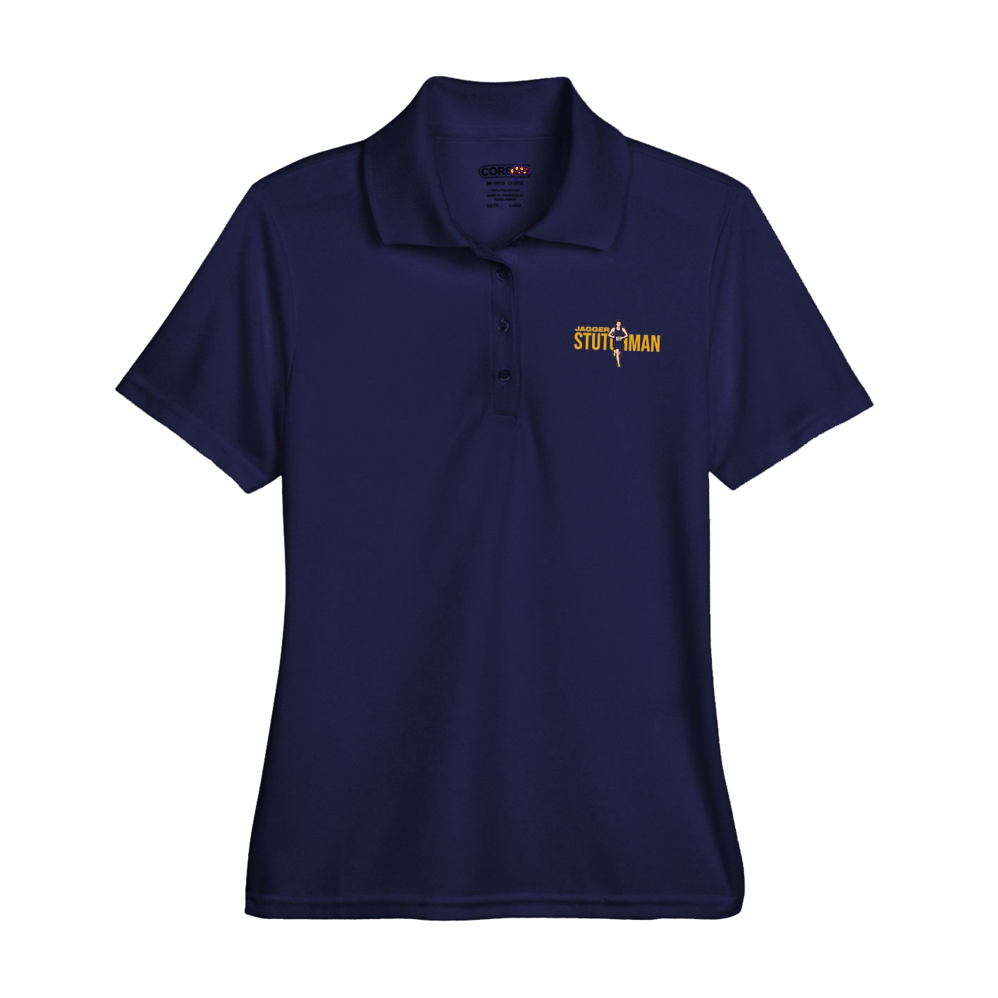 Womens Performance Polo — Player Name in Navy