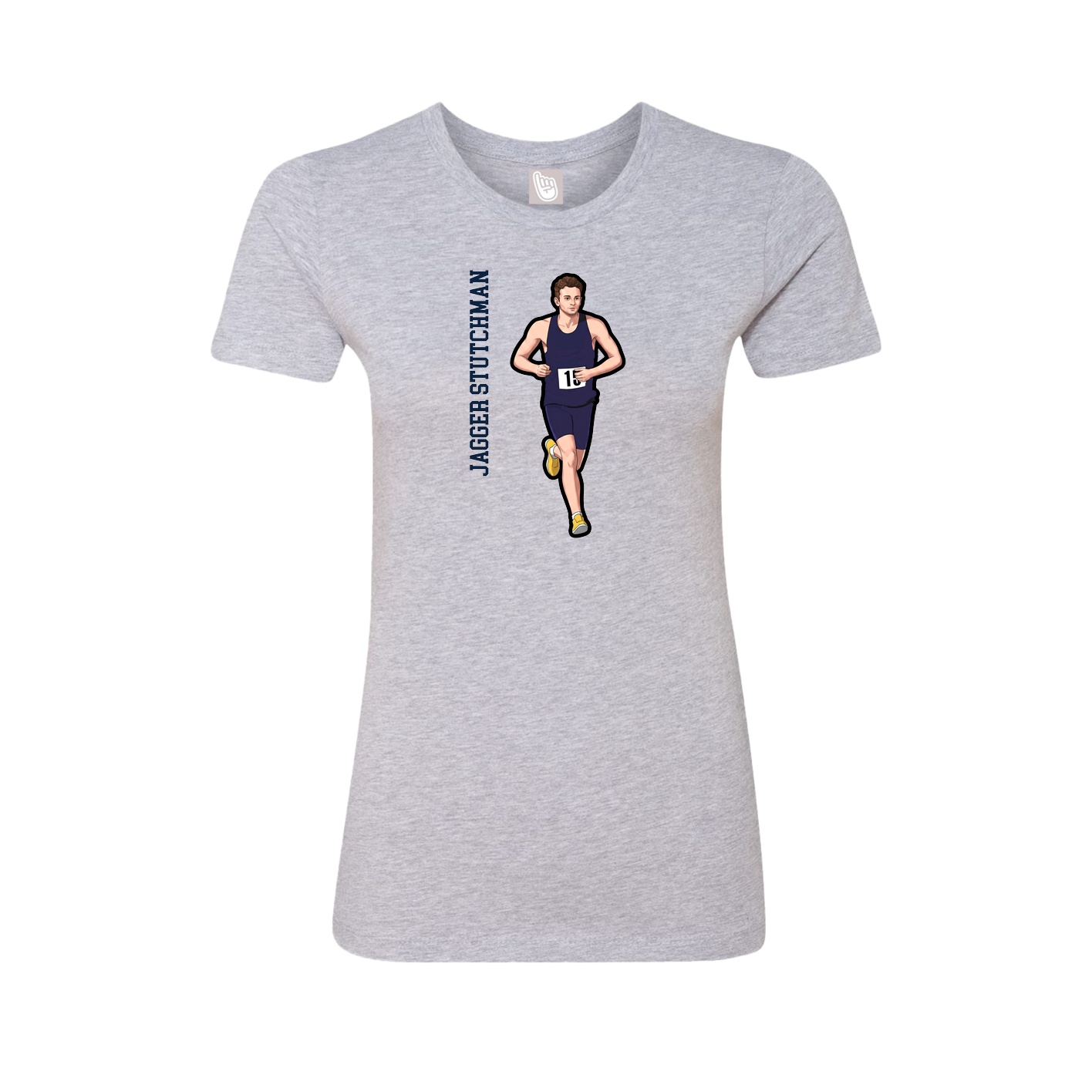 Womens Tee — Name Vertical in Grey