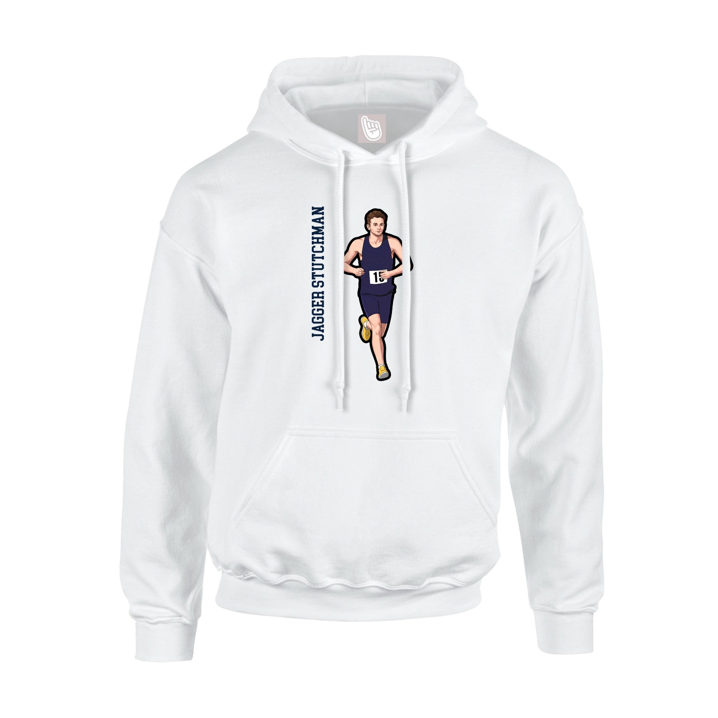 Youth Hoodie — Name Vertical in White