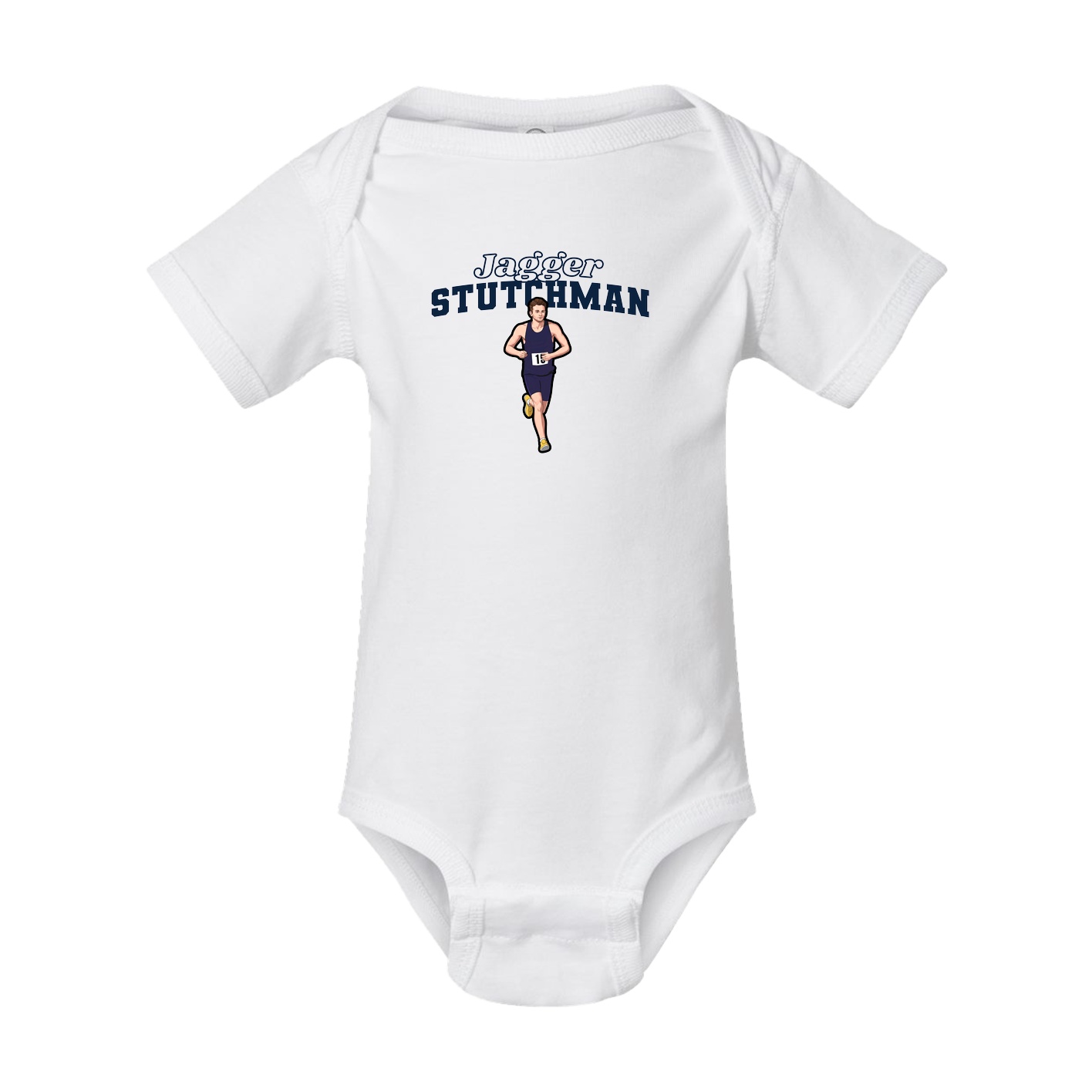 Baby Onesie — Name Arch in White