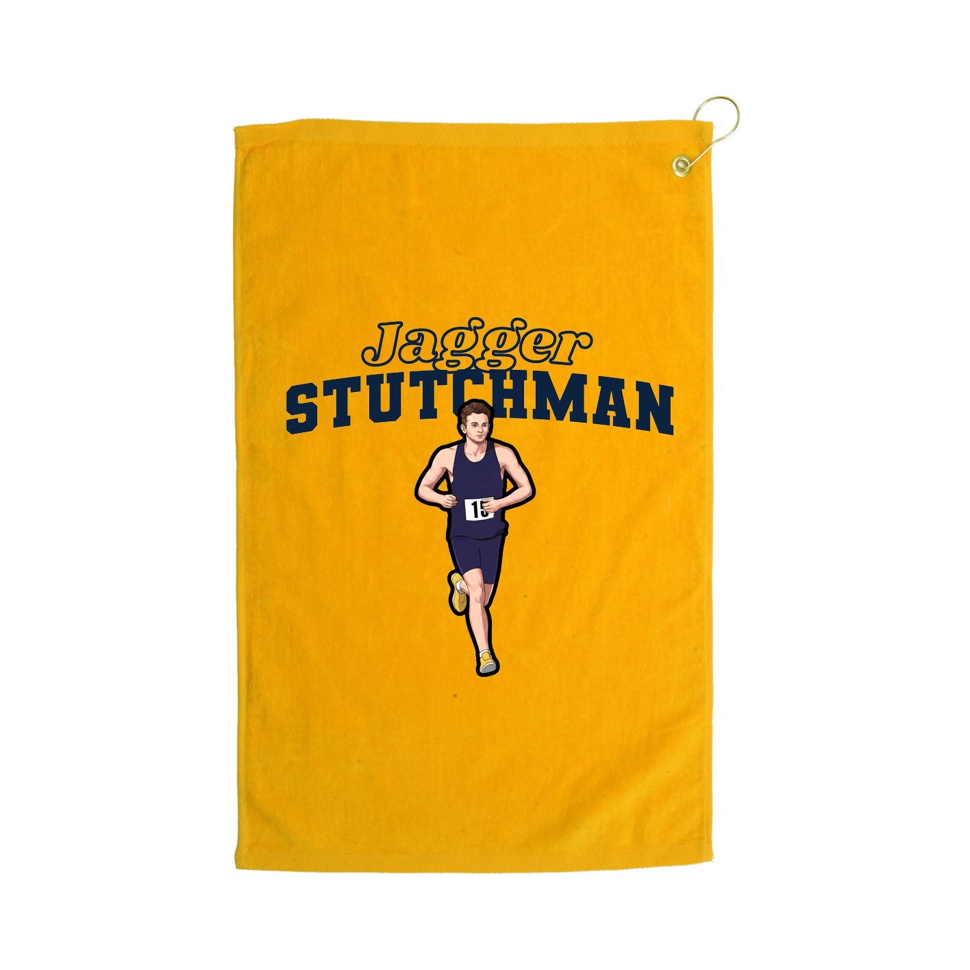 Golf Towel — Name Arch in Gold