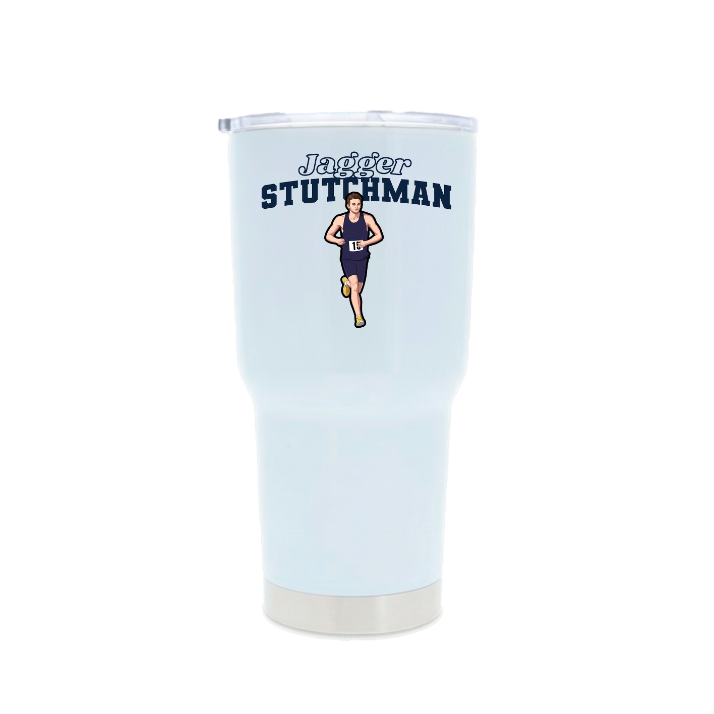 30oz Stainless Steel Tumbler — Name Arch in White