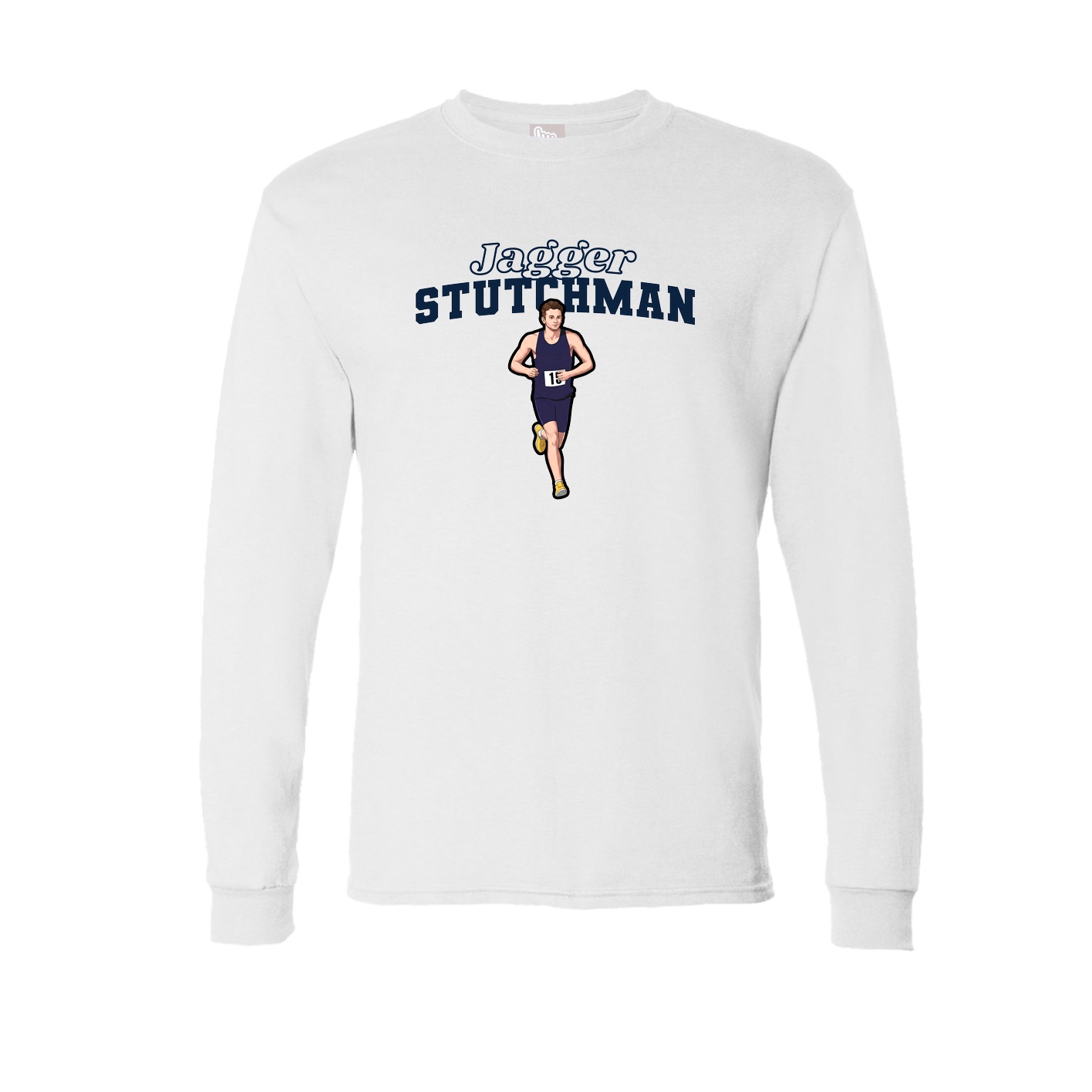Long Sleeve Tee — Name Arch in White