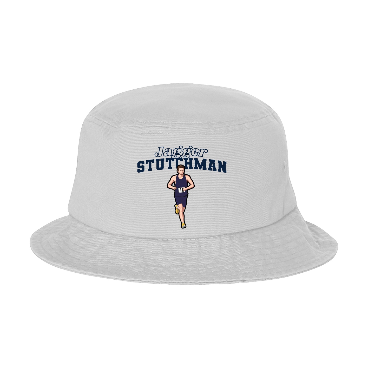 Bucket Cap — Name Arch in White