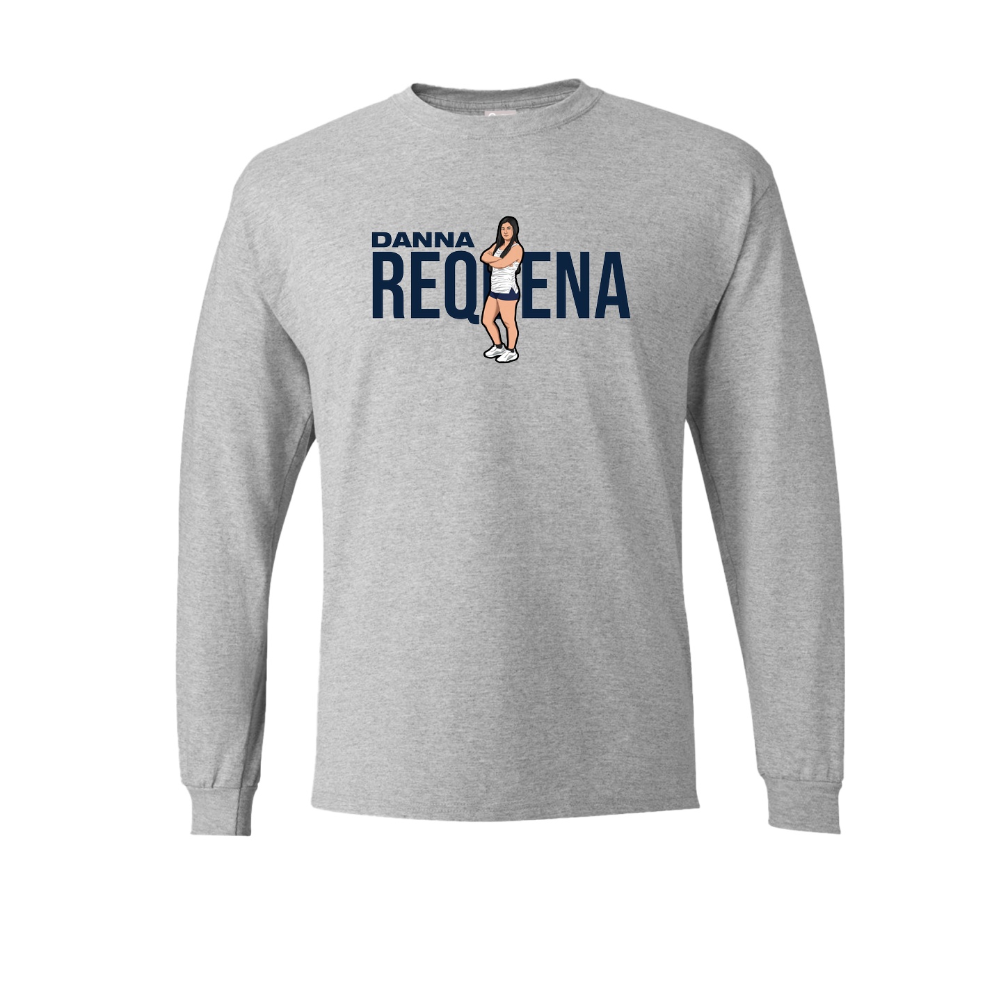 Long Sleeve Tee — Player Name in Grey