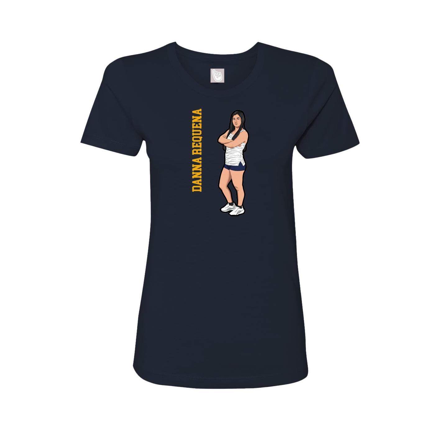 Womens Tee — Name Vertical in Navy
