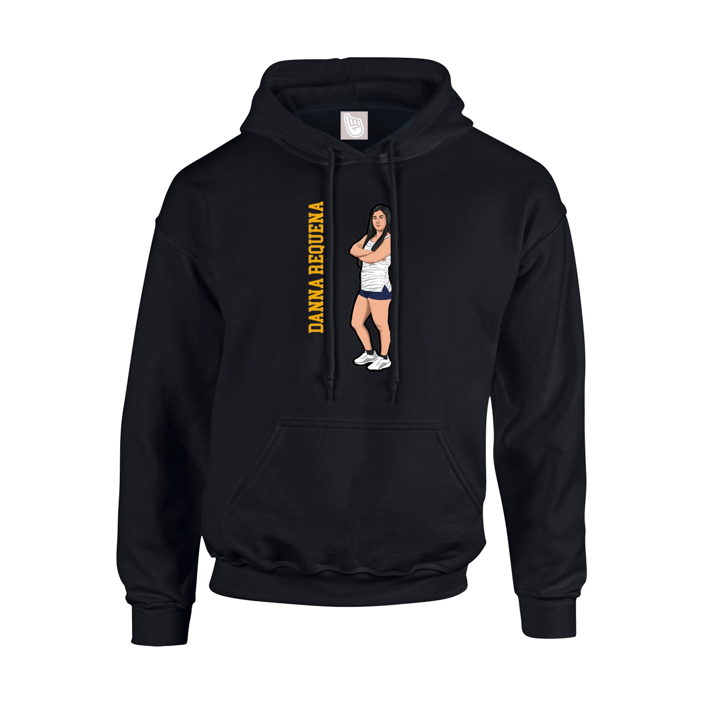 Hoodie — Name Vertical in Black