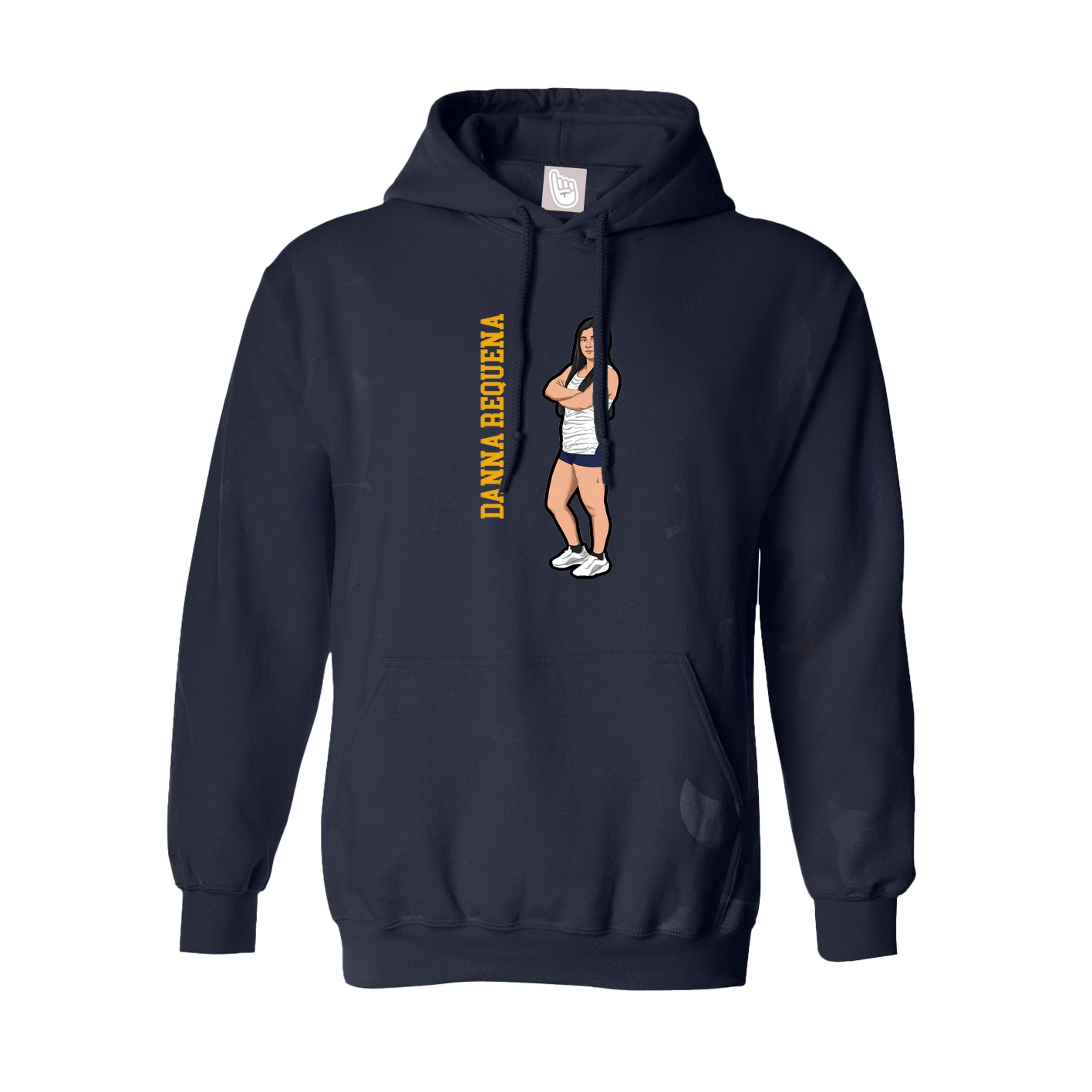 Hoodie — Name Vertical in Navy