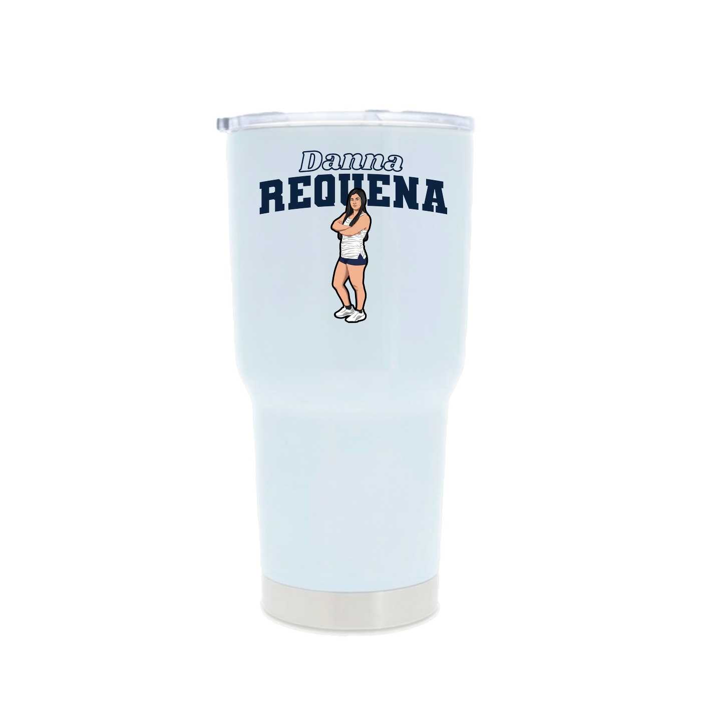 30oz Stainless Steel Tumbler — Name Arch in White