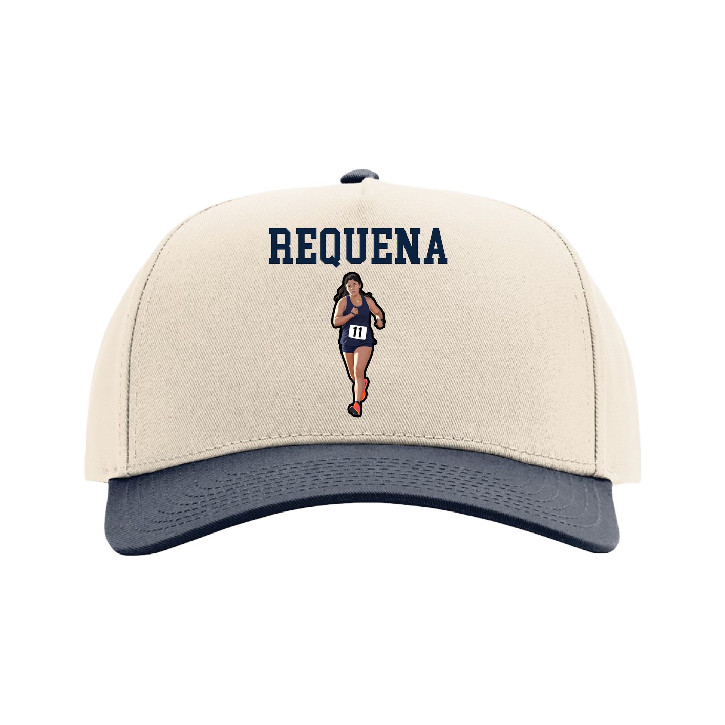Full Fabric Five-Panel Champ Cap — Shirsey in Cream/Navy
