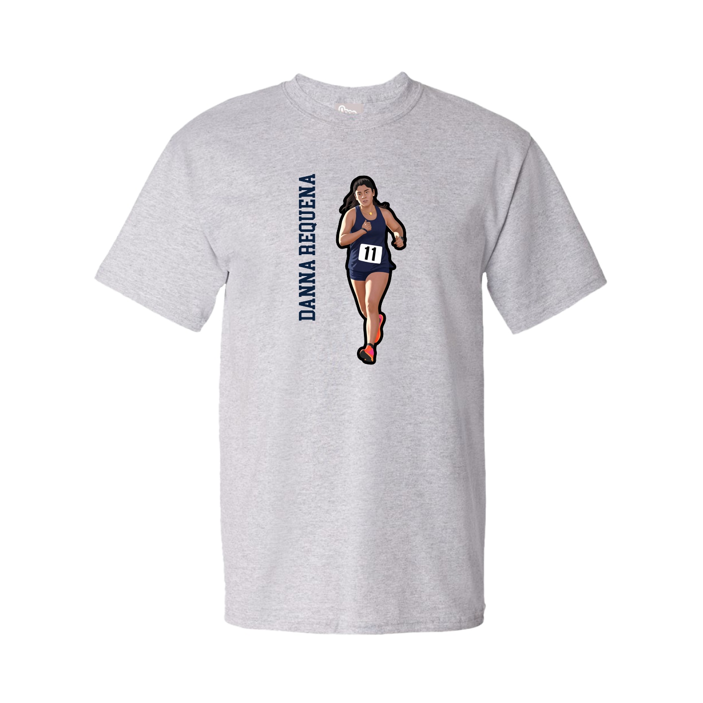 Youth Tee — Name Vertical in Grey