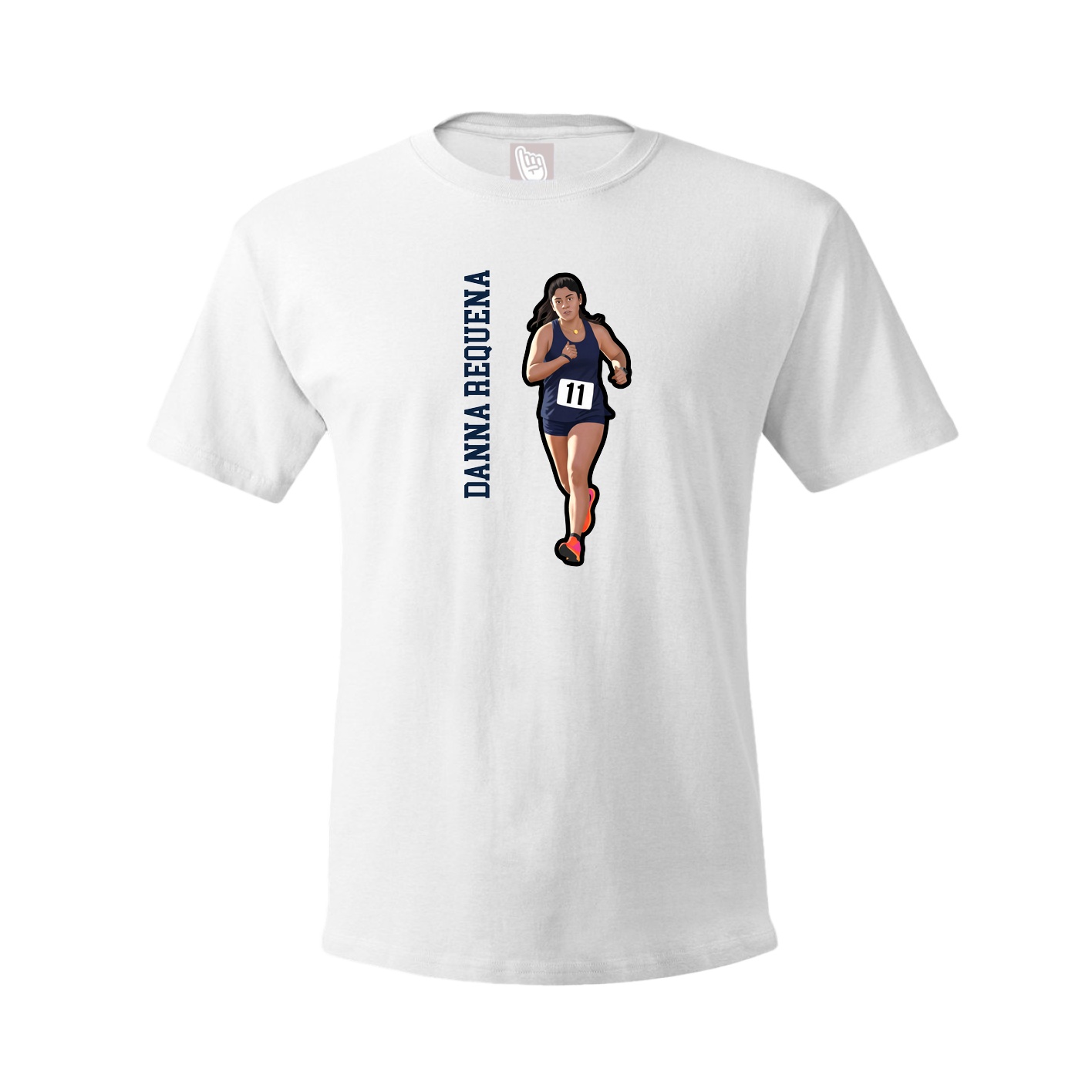 Youth Tee — Name Vertical in White