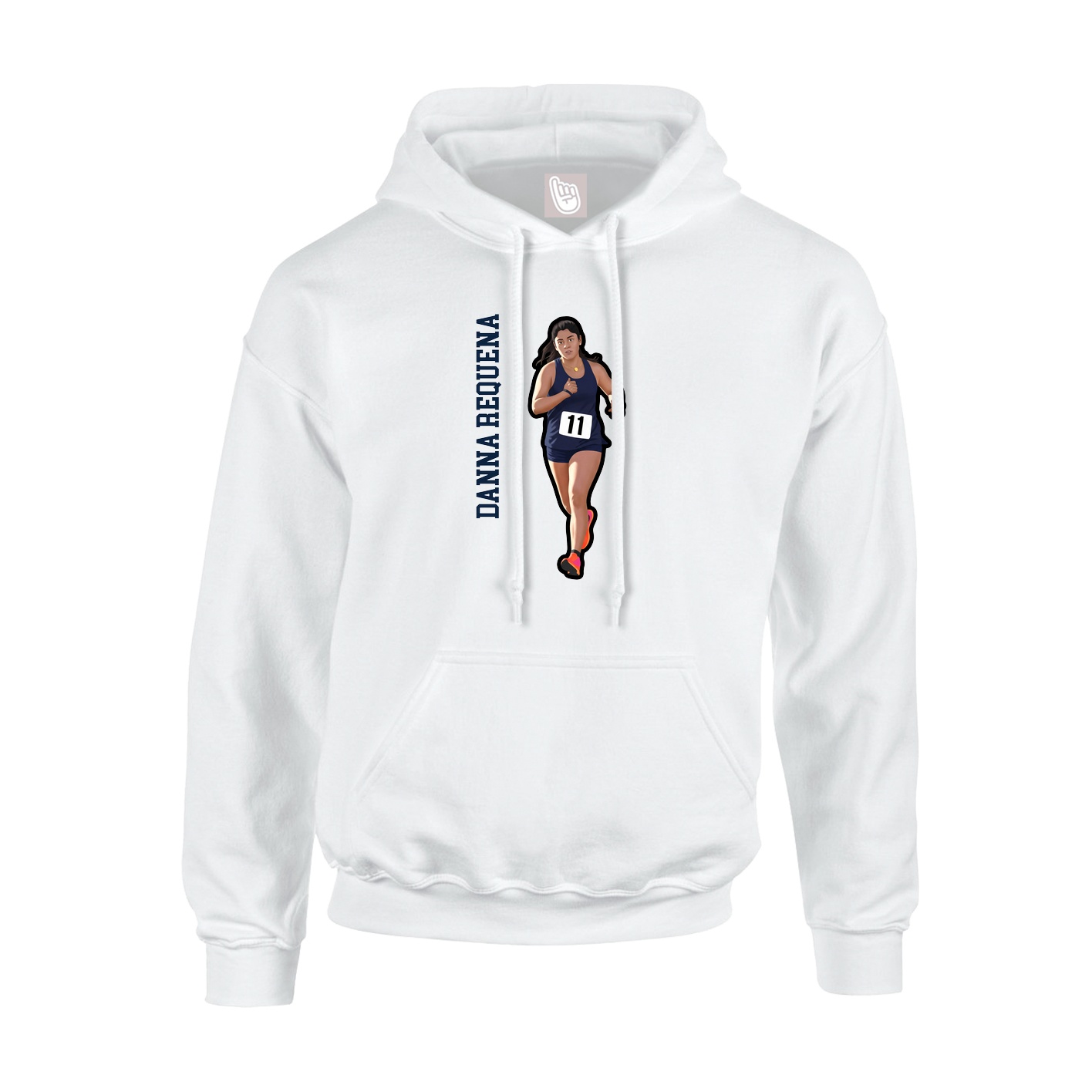 Youth Hoodie — Name Vertical in White