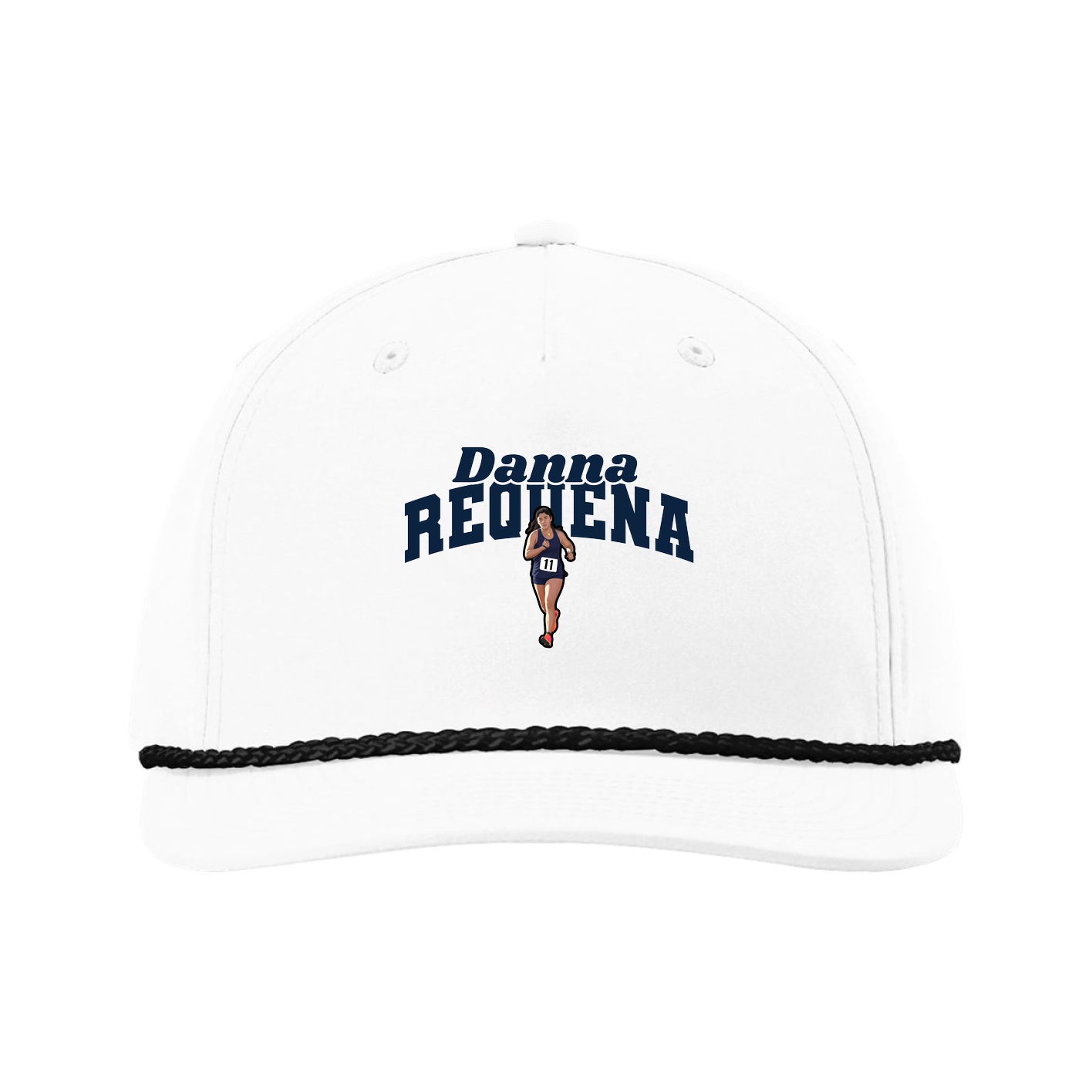 Five-Panel Classic Rope Cap — Signature Arch in White