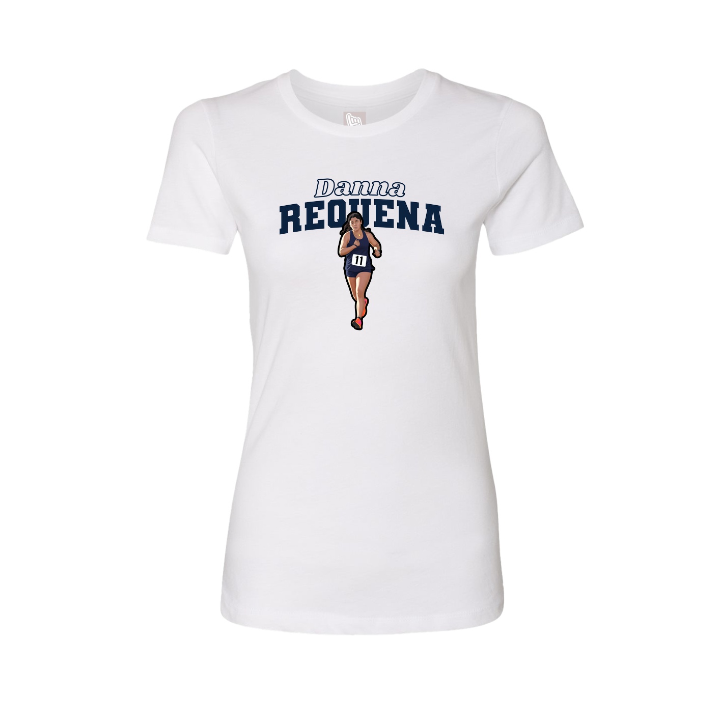 Womens Tee — Name Arch in White
