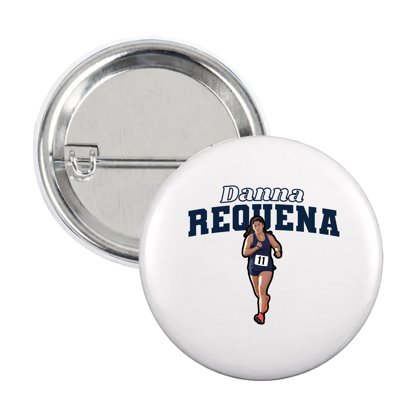 Game Day Button — Name Arch in White