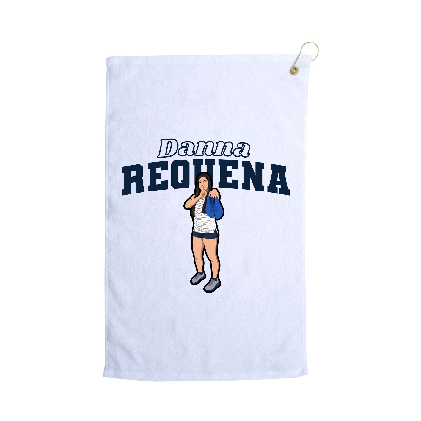 Golf Towel — Name Arch in White