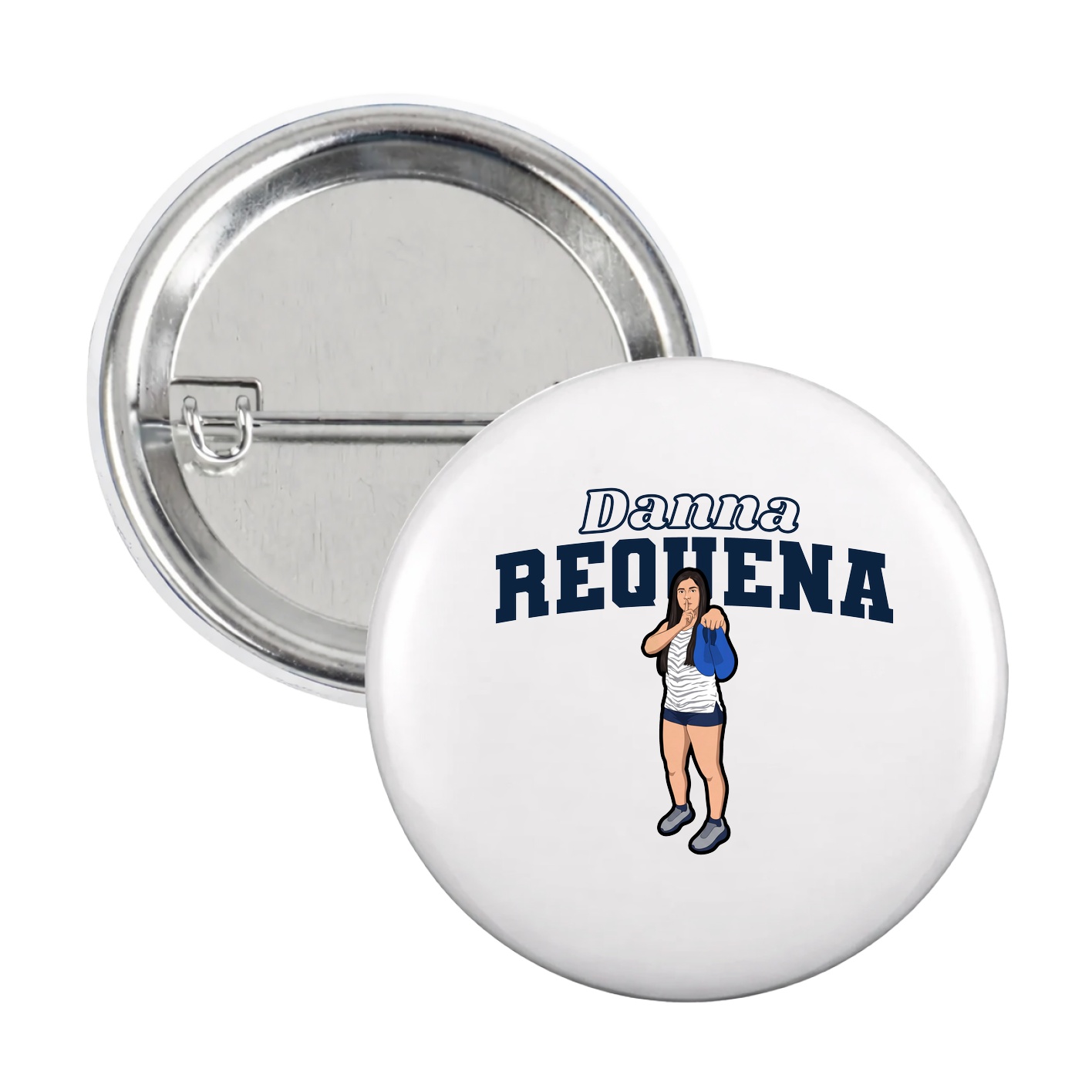 Game Day Button — Name Arch in White