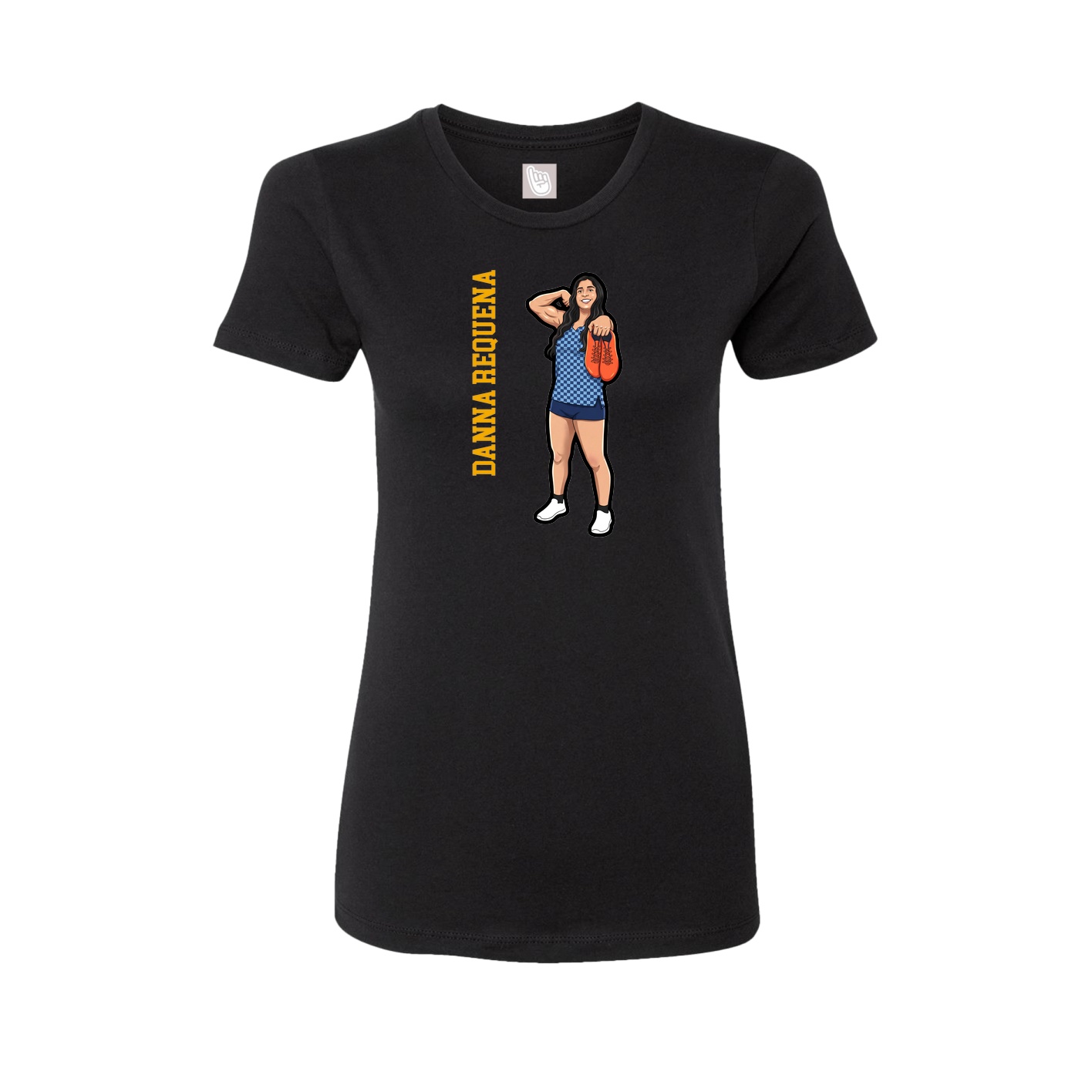 Womens Tee — Name Vertical in Black