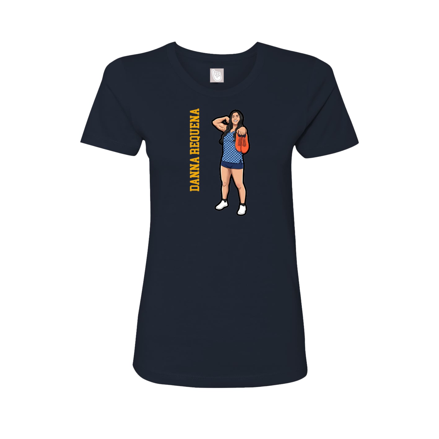 Womens Tee — Name Vertical in Navy