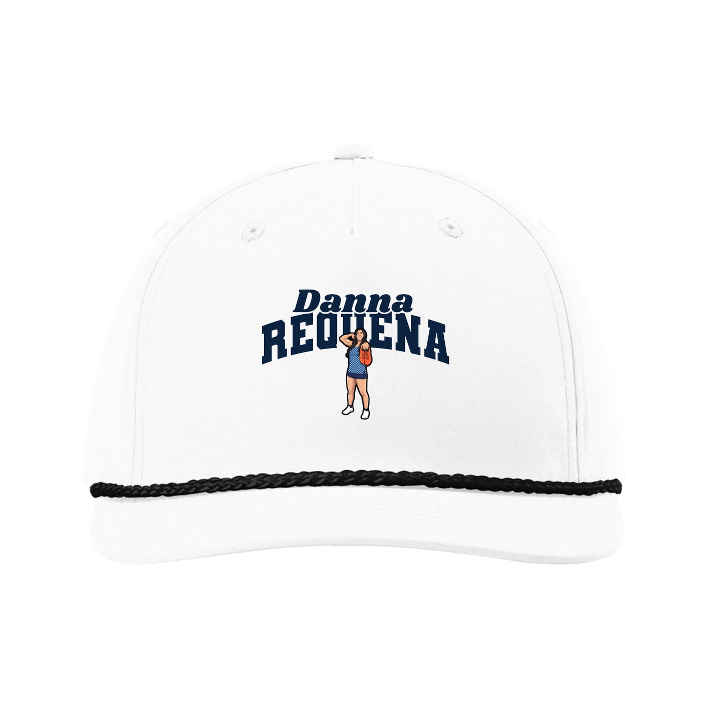 Five-Panel Classic Rope Cap — Signature Arch in White
