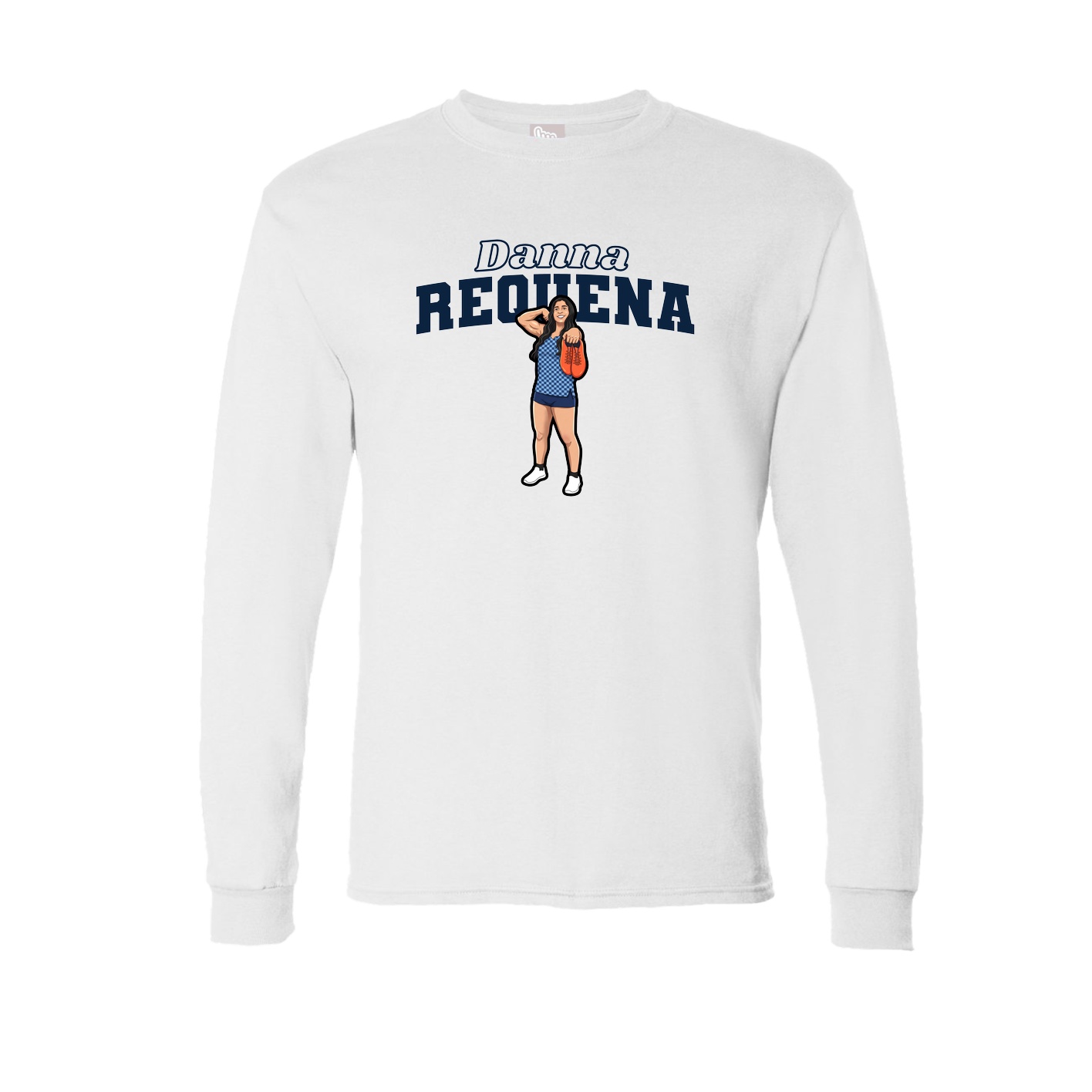 Long Sleeve Tee — Name Arch in White