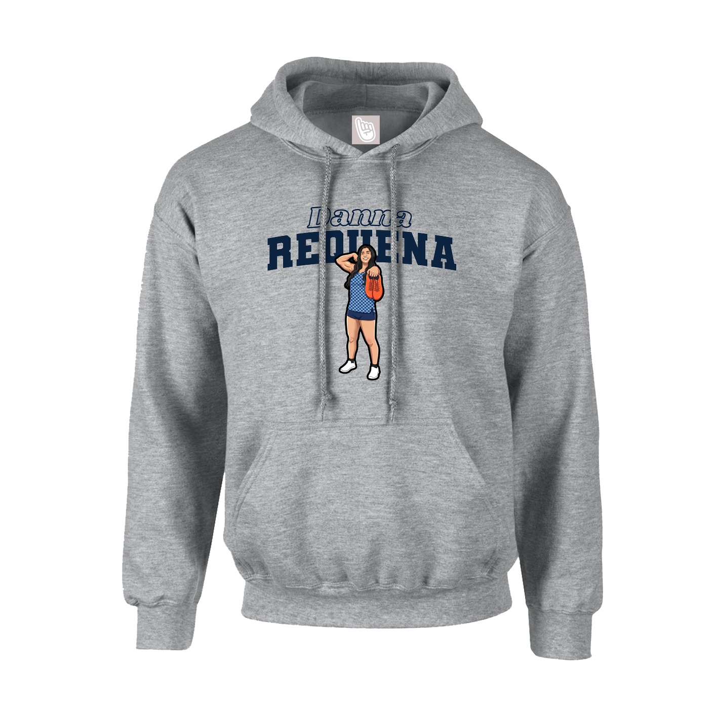 Youth Hoodie — Name Arch in Grey