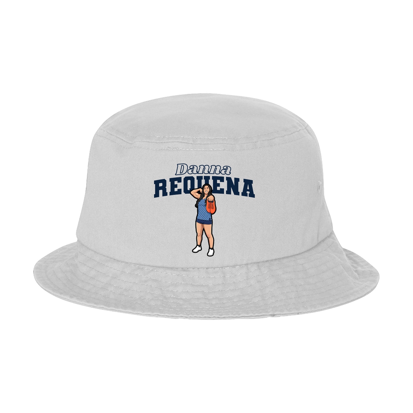 Bucket Cap — Name Arch in White