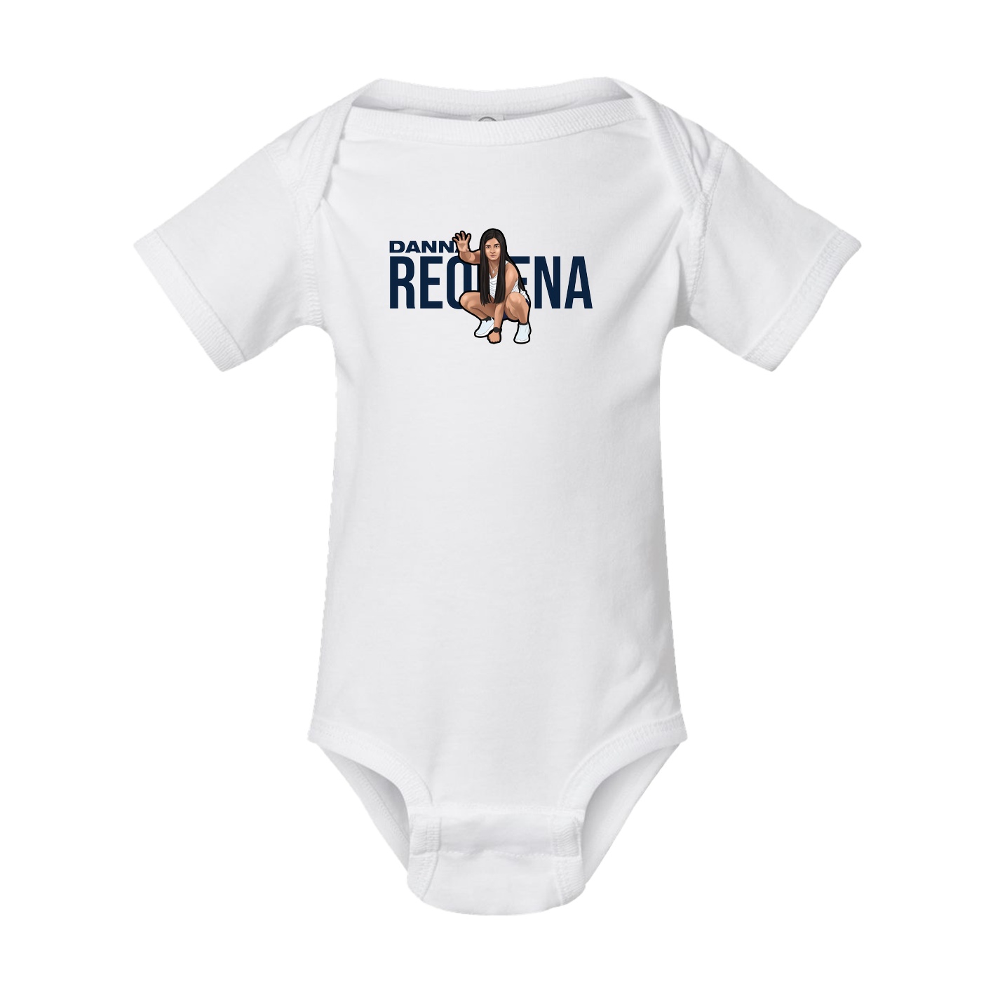 Baby Onesie — Player Name in White
