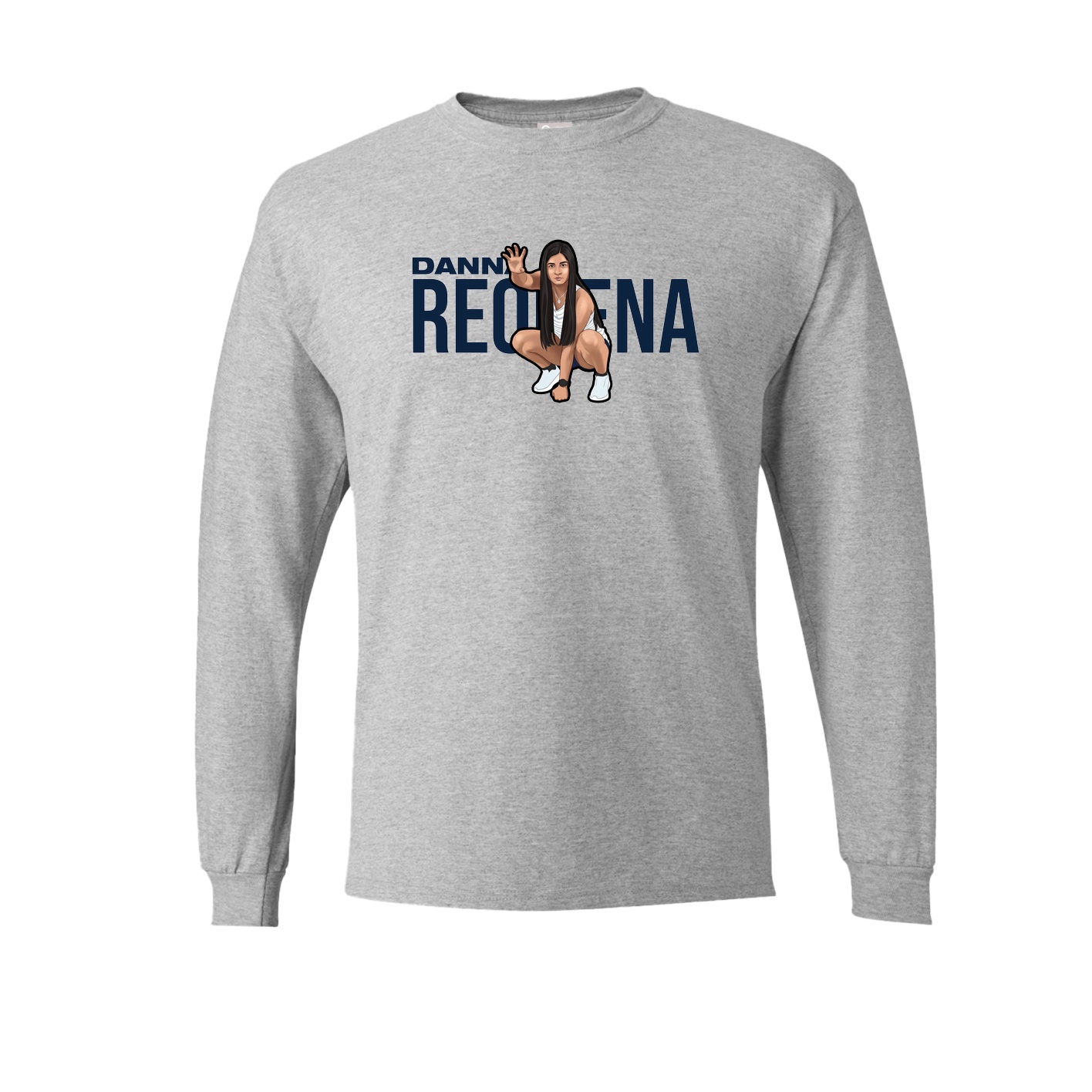 Long Sleeve Tee — Player Name in Grey