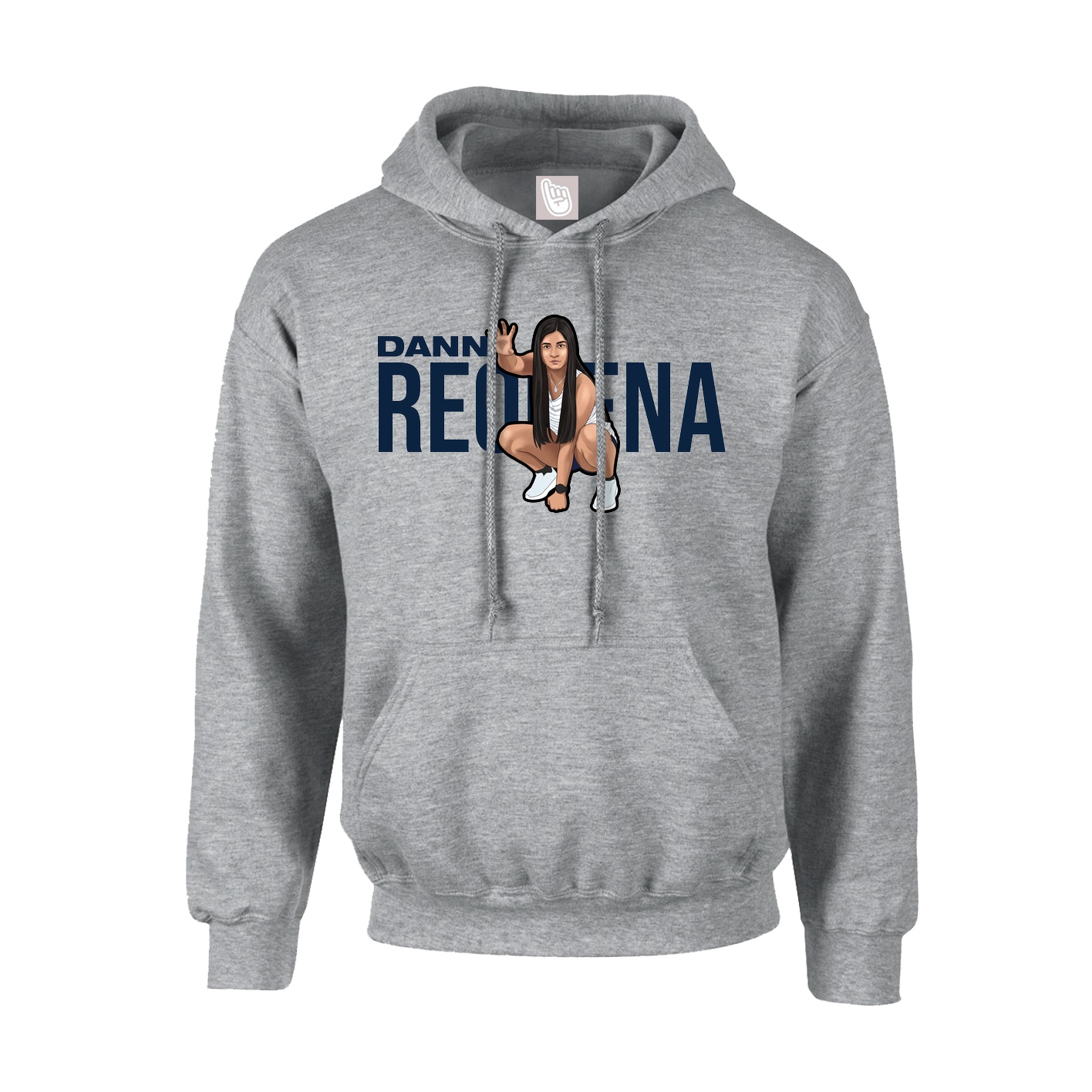 Hoodie — Player Name in Grey