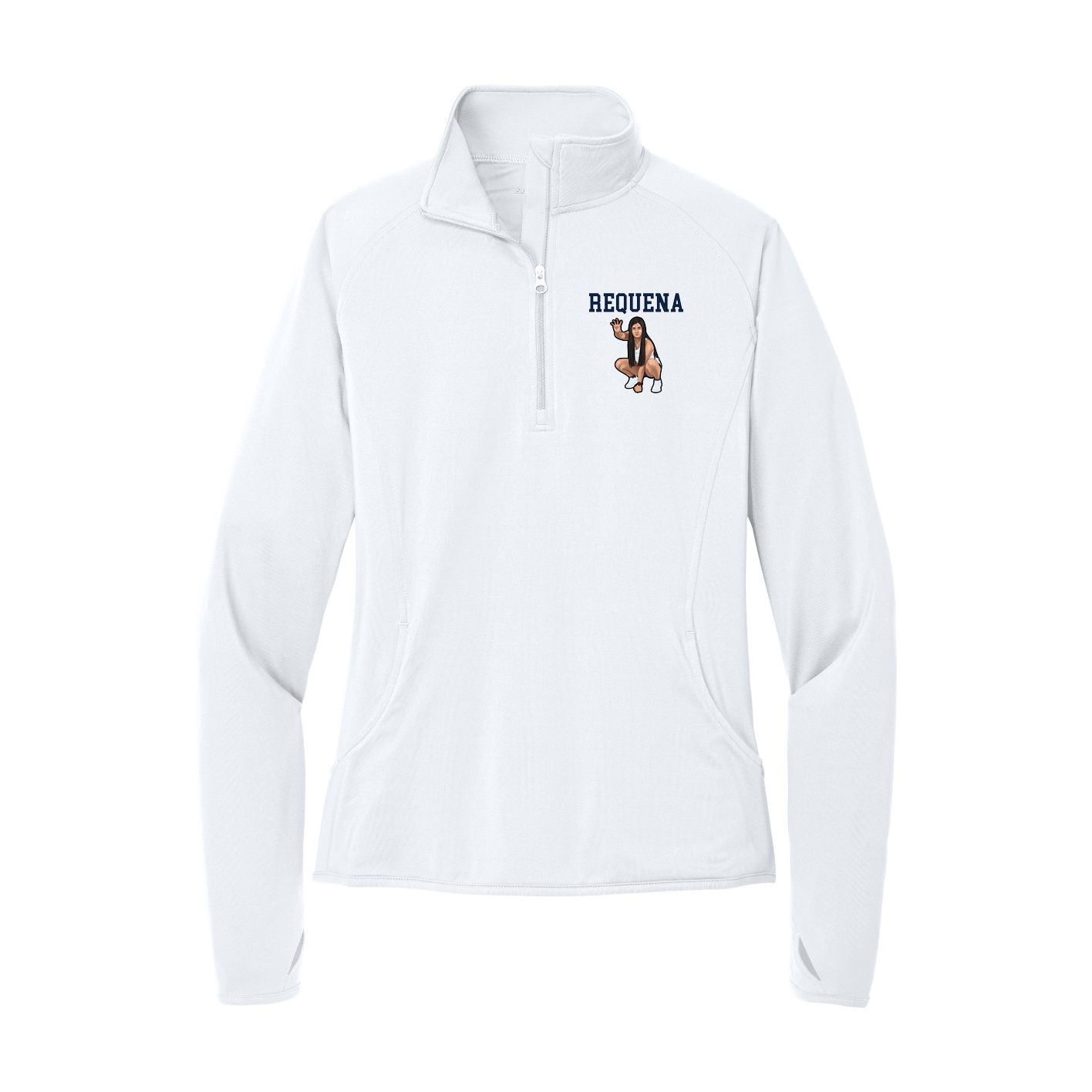 Women's Q-Zip Pullover — Shirsey in White