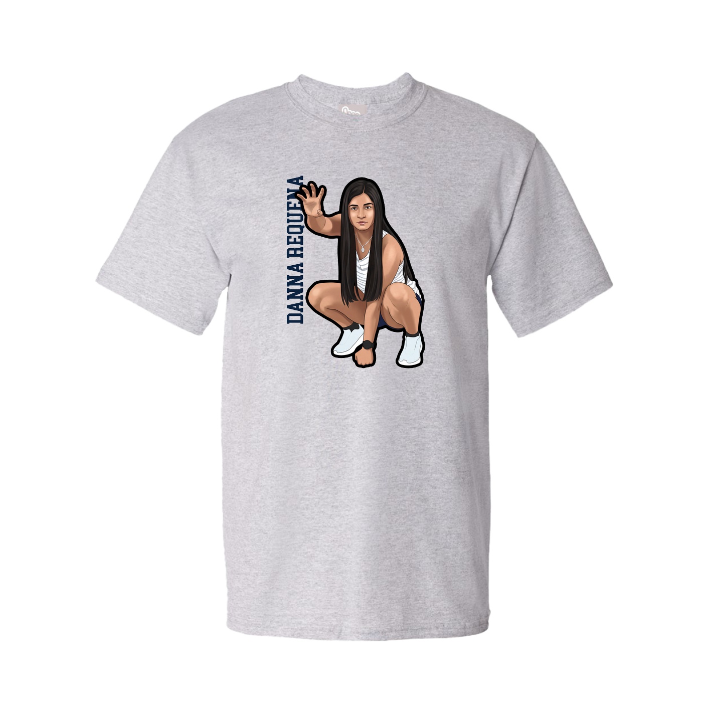 Tee — Name Vertical in Grey